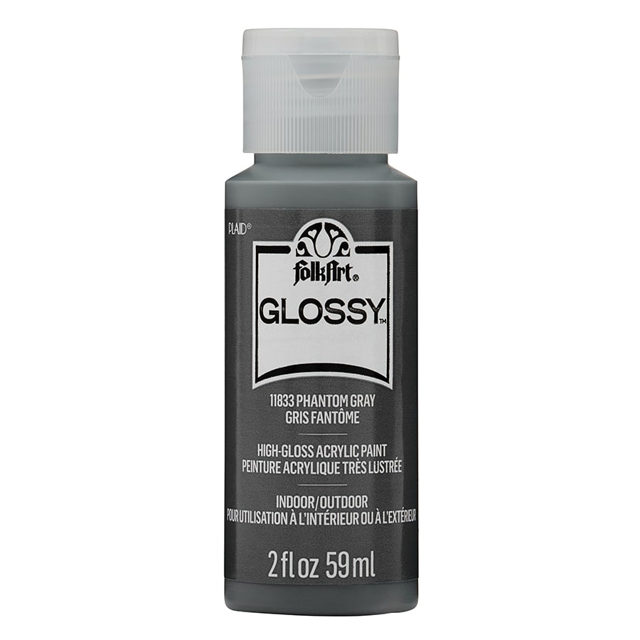 FolkArt Glossy Acrylic Paint - Phantom Gray, 2 oz. - 11833