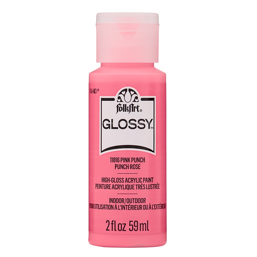 FolkArt Glossy Acrylic Paint - Pink Punch, 2 oz. - 11816