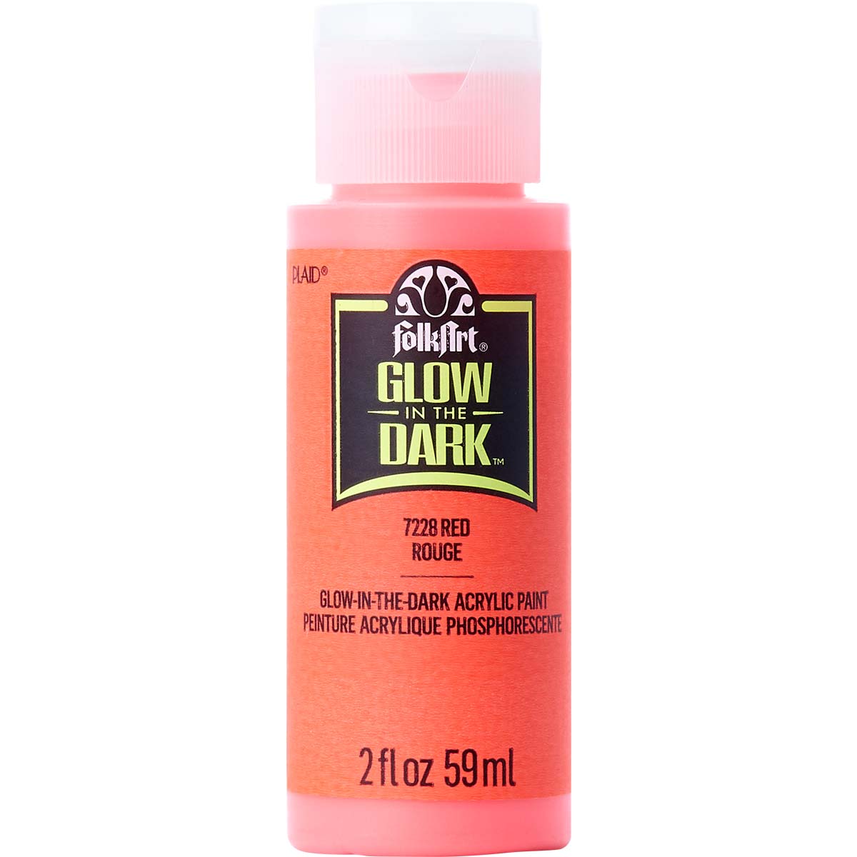 FolkArt ® Glow-in-the-Dark Acrylic Colors - Red, 2 oz. - 7228