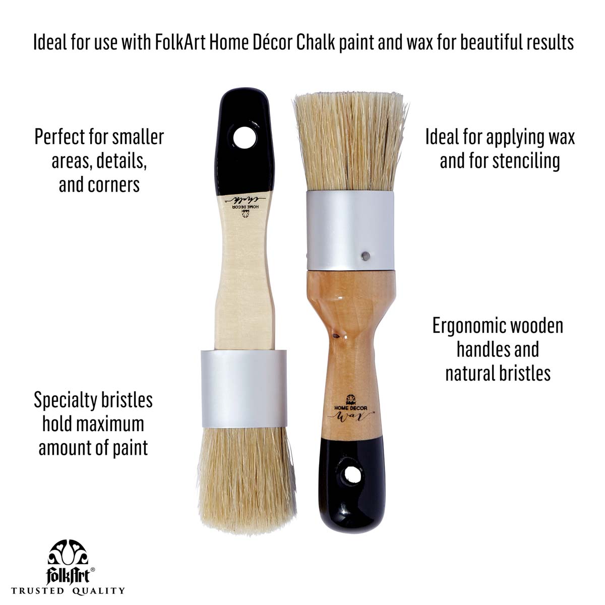 FolkArt ® Home Decor™ Brushes - Chalk & Wax Brush set - 34909