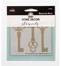 FolkArt ® Home Decor™ Stencils - Skeleton Keys - 34952