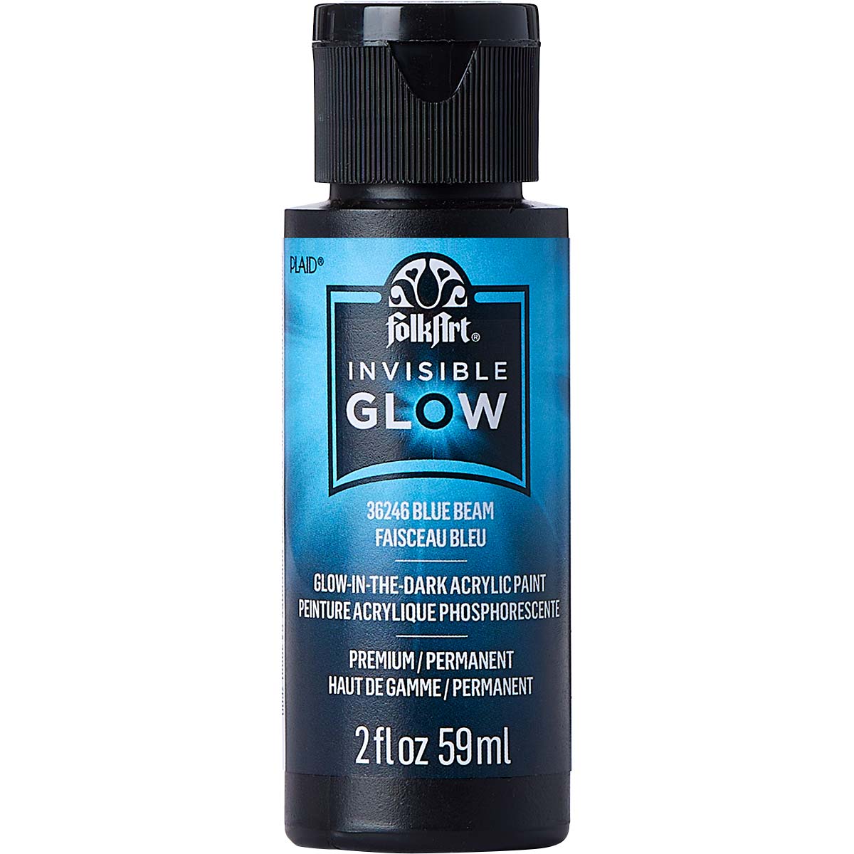 FolkArt ® Invisible Glow™ Acrylic Paint - Blue Beam, 2 oz. - 36246