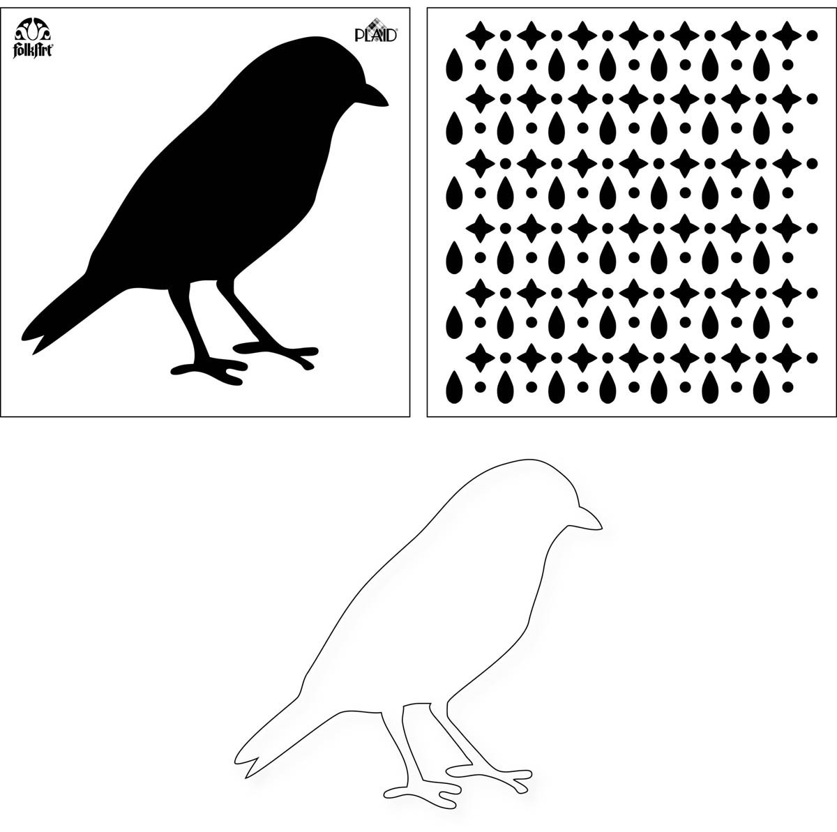FolkArt ® Layering Stencils - Bird - MS31630
