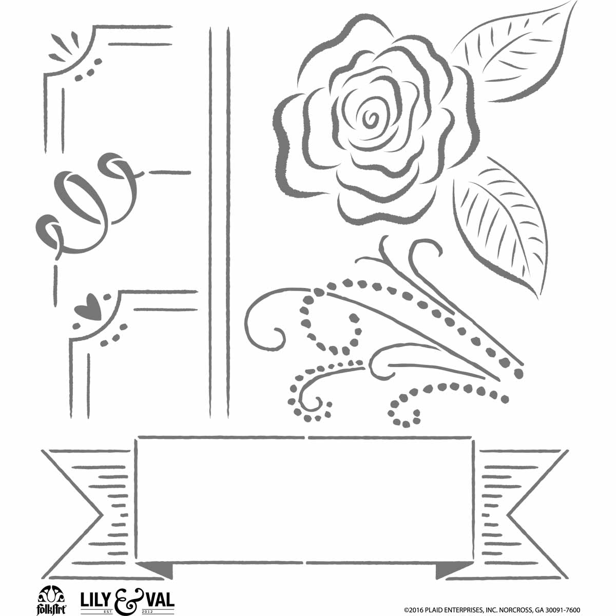 FolkArt ® Lily & Val™ Stencils - Variety Packs - Welcome - 13251