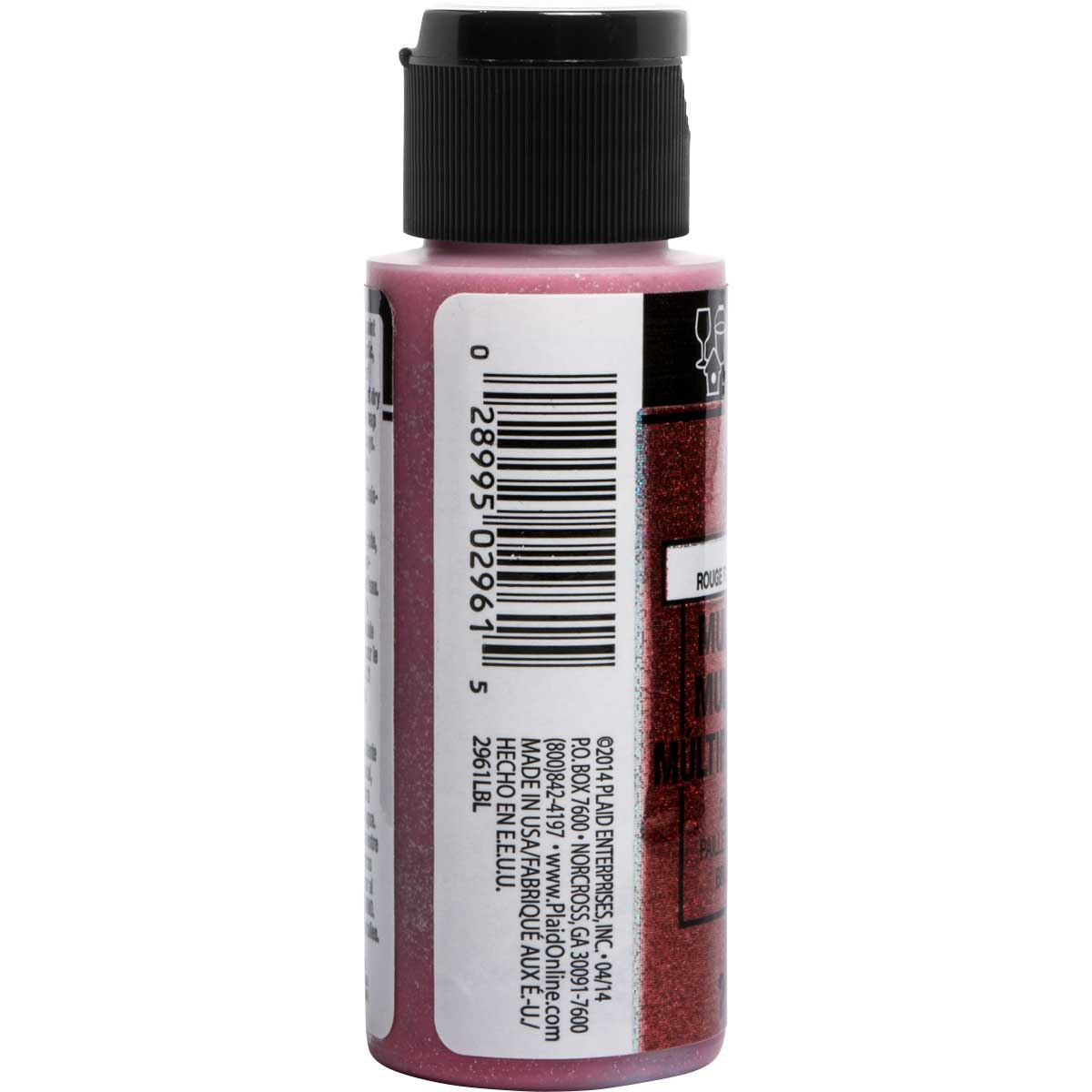 FolkArt ® Multi-Surface Glitter Acrylic Paints - Fiery Red, 2 oz. - 2961