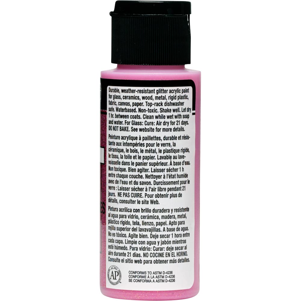 FolkArt ® Multi-Surface Glitter Acrylic Paints - Paradise Pink, 2 oz. - 2960