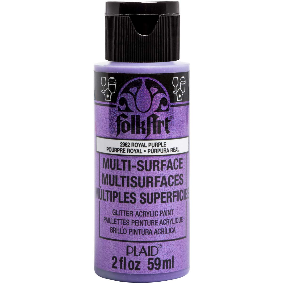 FolkArt ® Multi-Surface Glitter Acrylic Paints - Royal Purple, 2 oz. - 2962