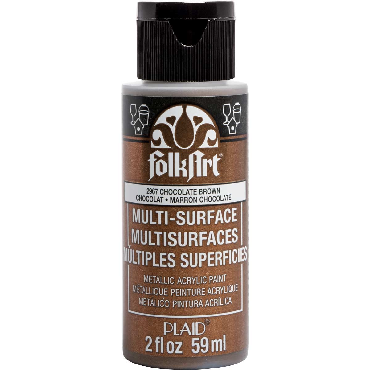 FolkArt ® Multi-Surface Metallic Acrylic Paints - Chocolate Brown, 2 oz. - 2967