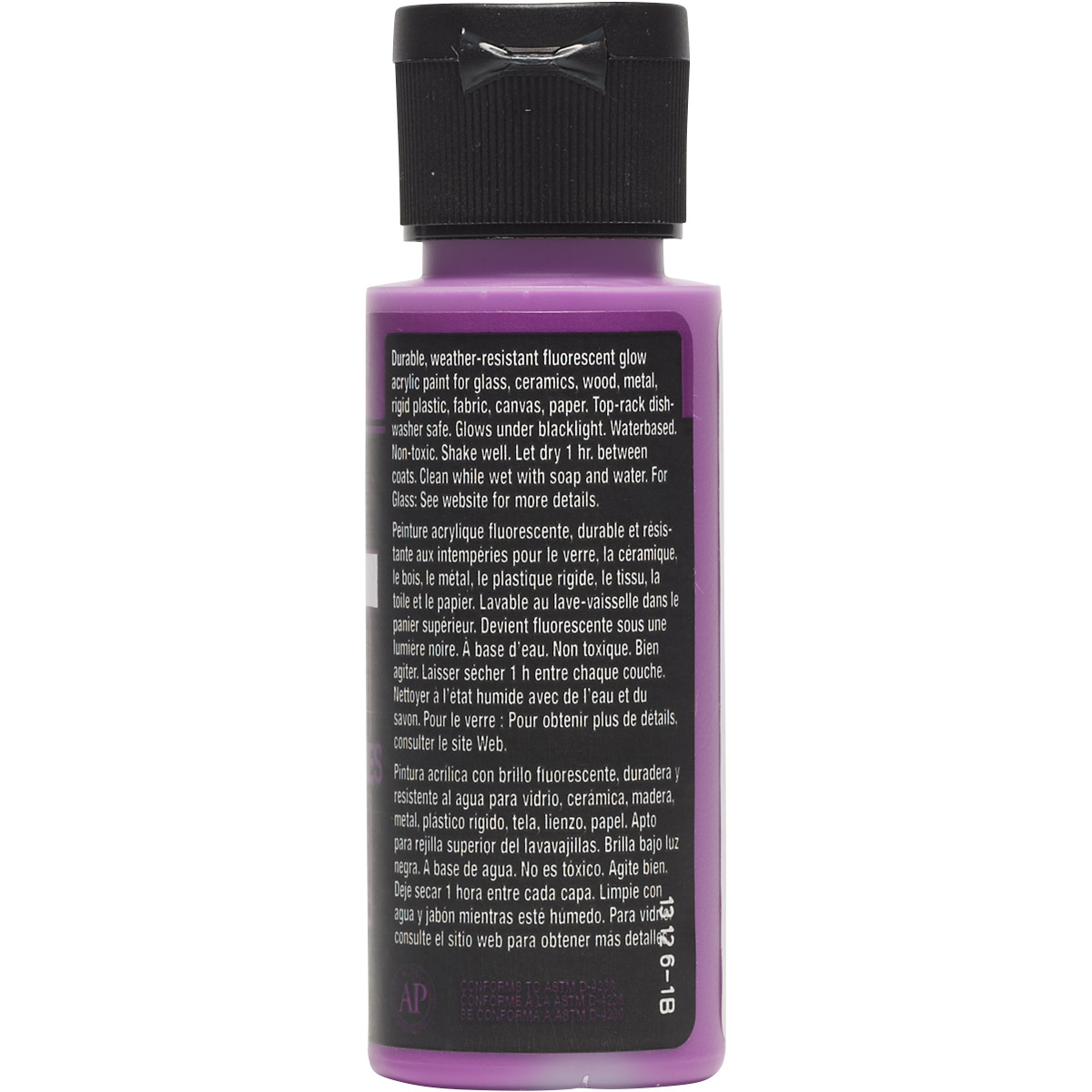 FolkArt ® Multi-Surface Neon Glow Acrylic Paints - Purple, 2 oz. - 2977