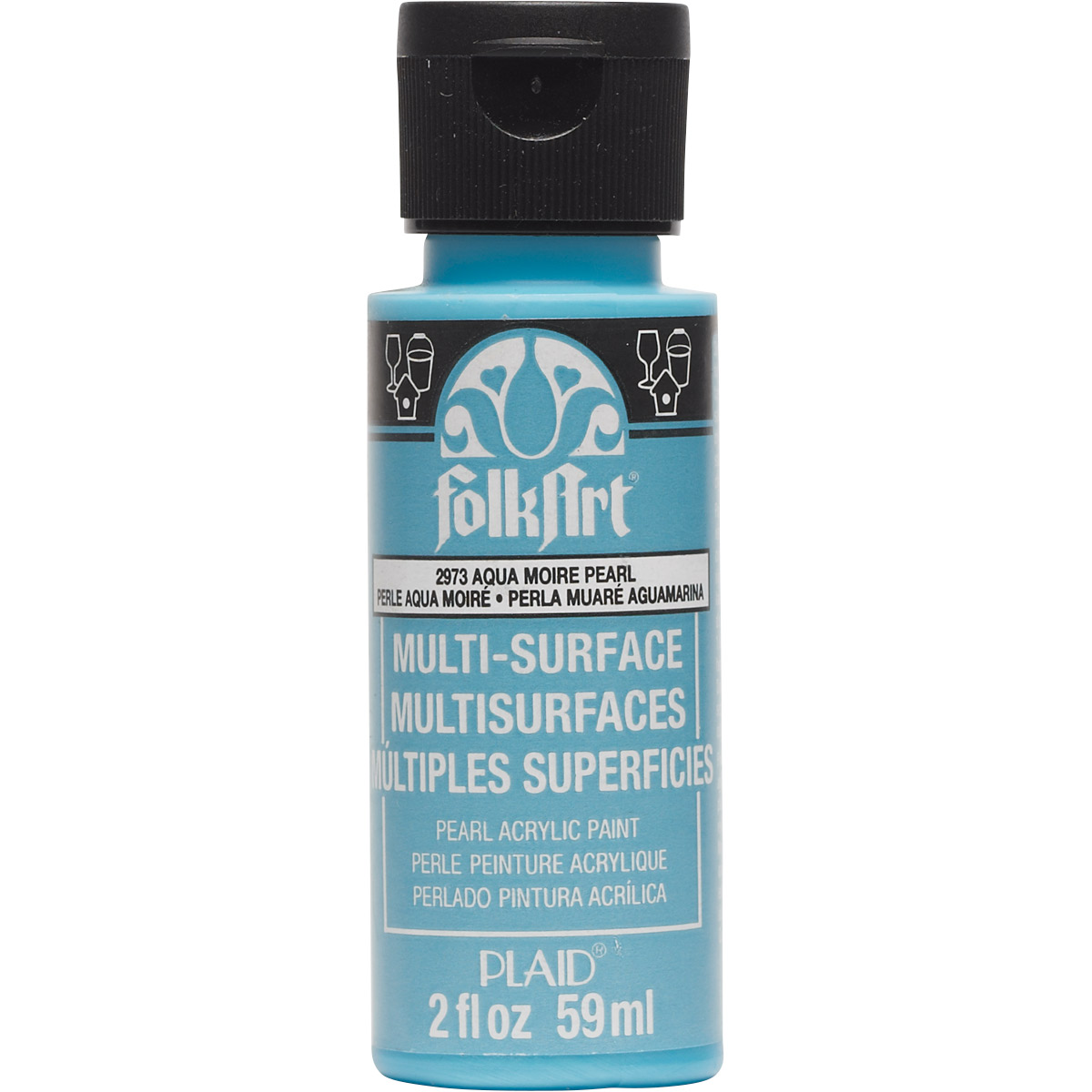 FolkArt ® Multi-Surface Pearl Acrylic Paints - Aqua Moire, 2 oz. - 2973