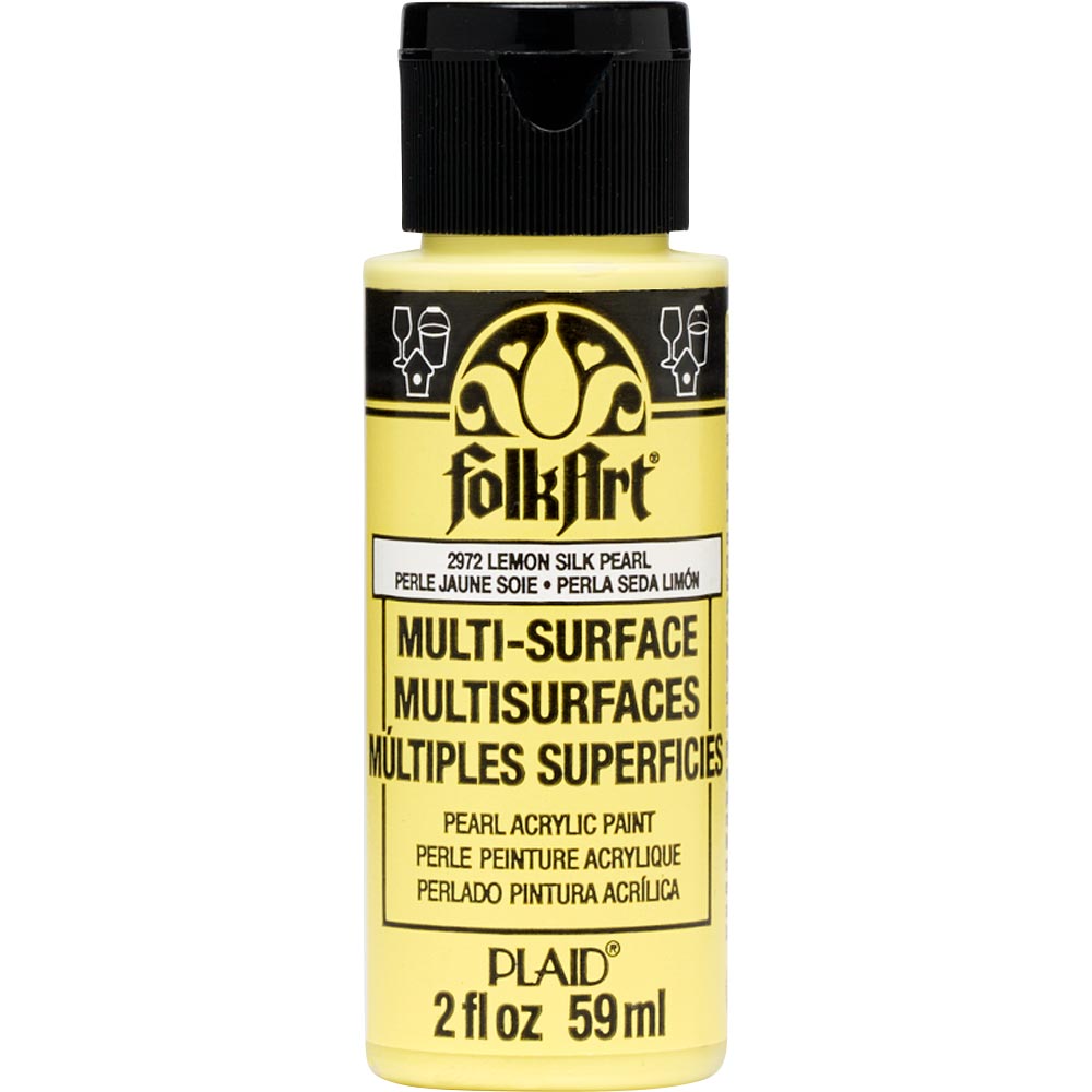 FolkArt ® Multi-Surface Pearl Acrylic Paints - Lemon Silk, 2 oz. - 2972