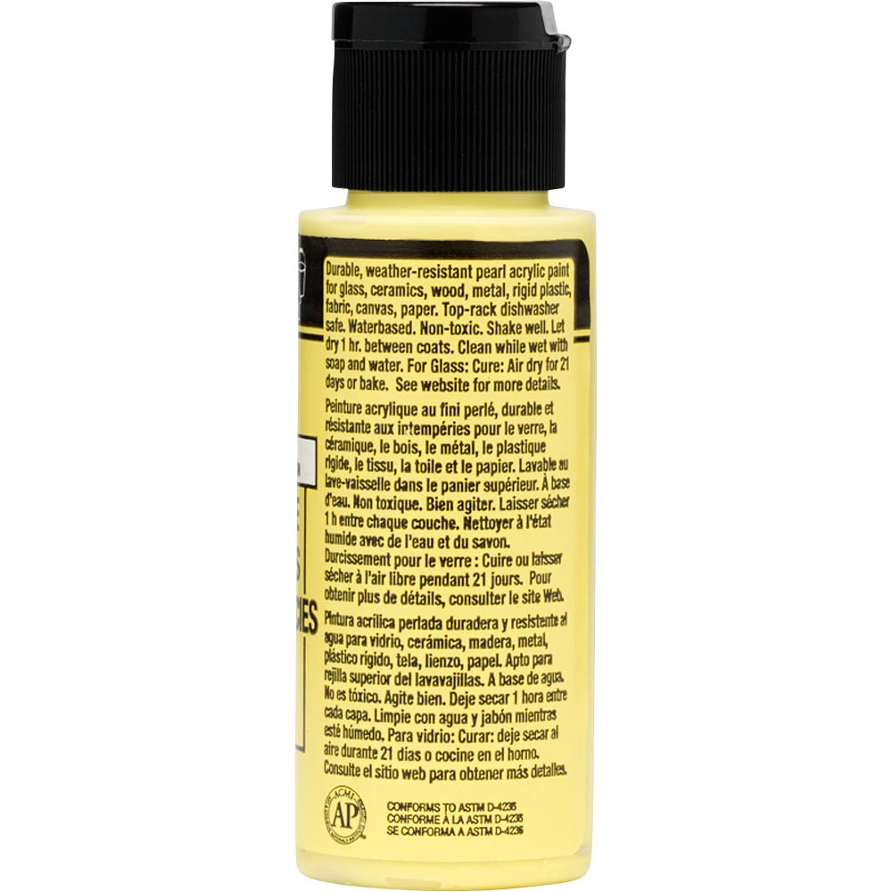 FolkArt ® Multi-Surface Pearl Acrylic Paints - Lemon Silk, 2 oz. - 2972