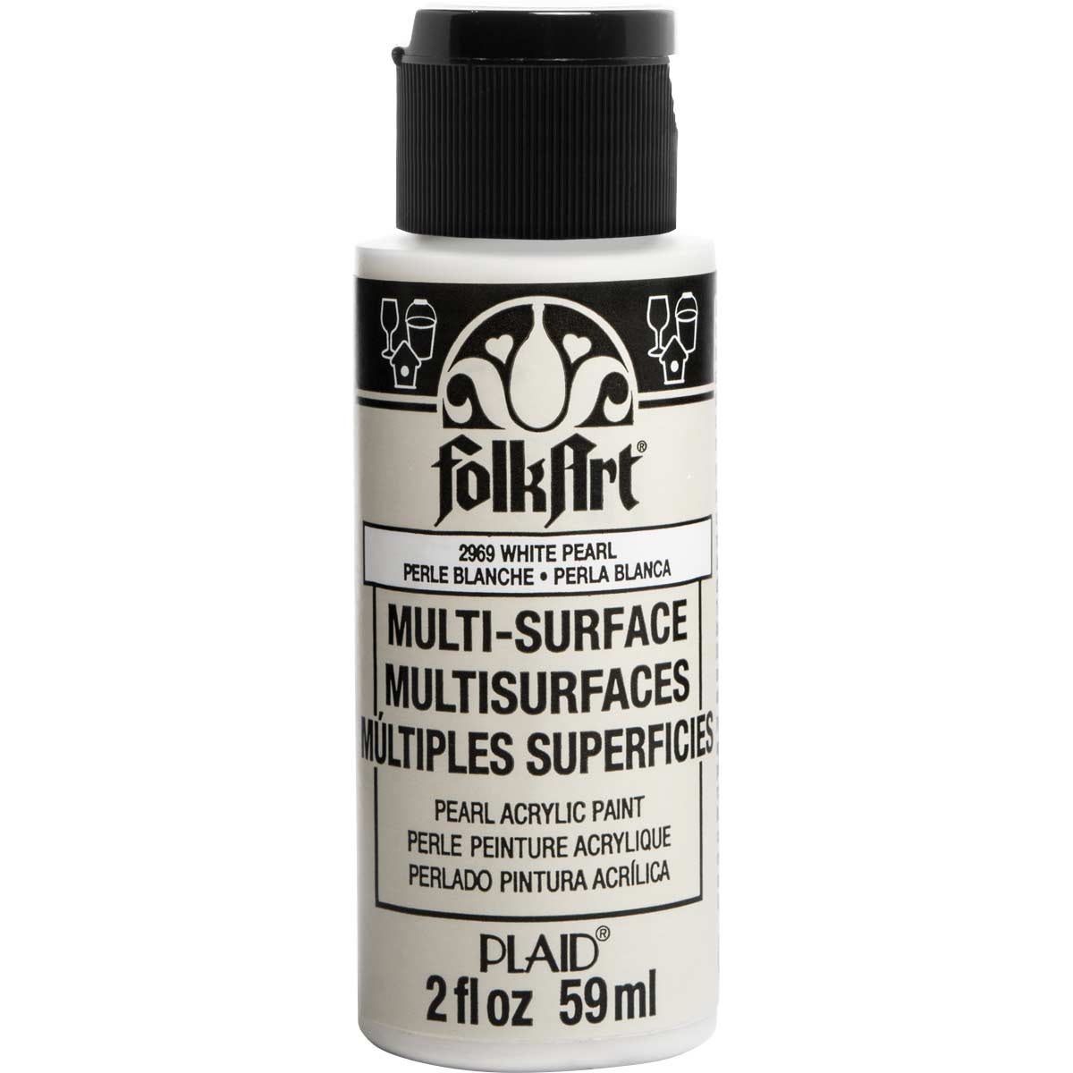FolkArt ® Multi-Surface Pearl Acrylic Paints - White, 2 oz. - 2969