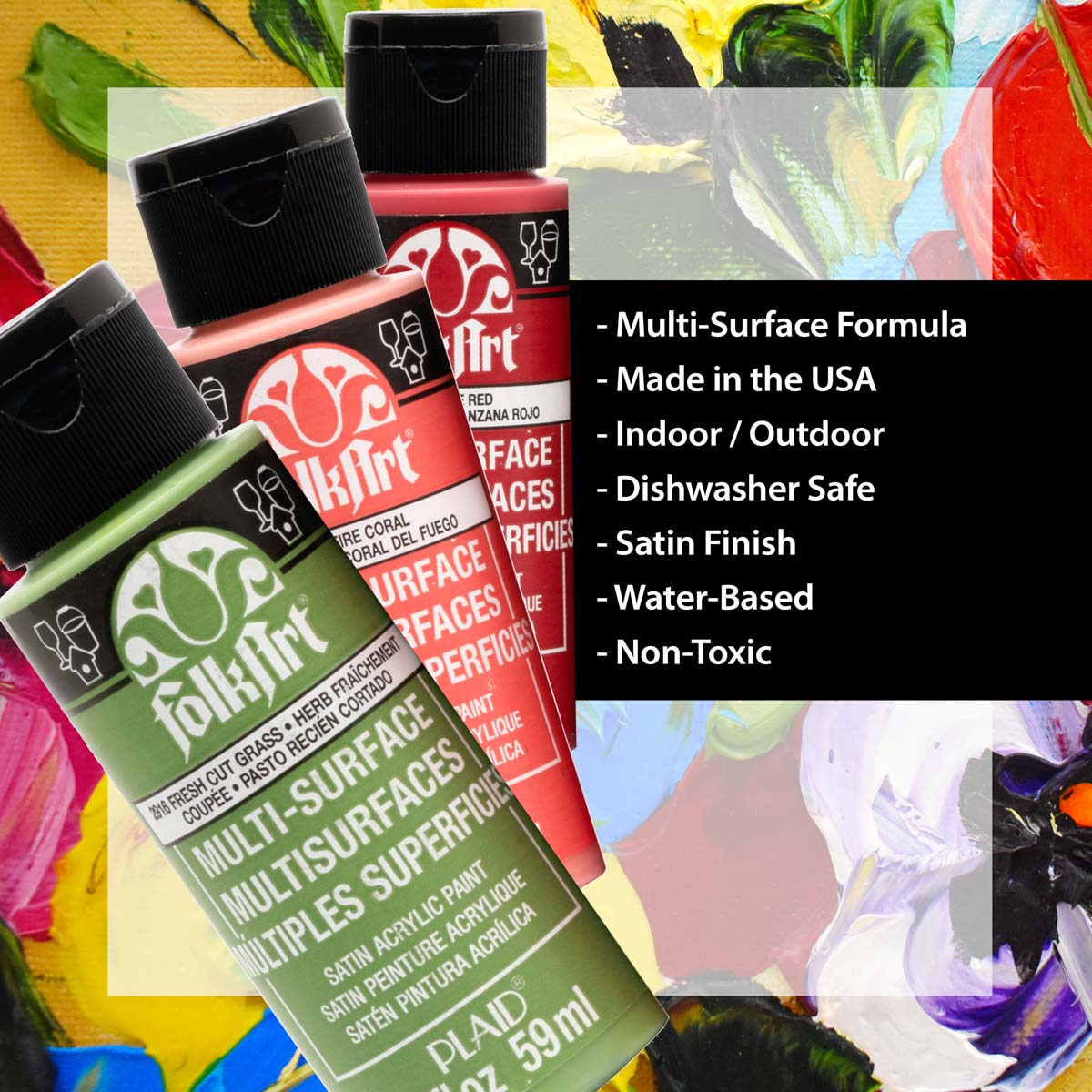 FolkArt ® Multi-Surface Satin Acrylic Paint 10 Color Set - Celebrations - 7510