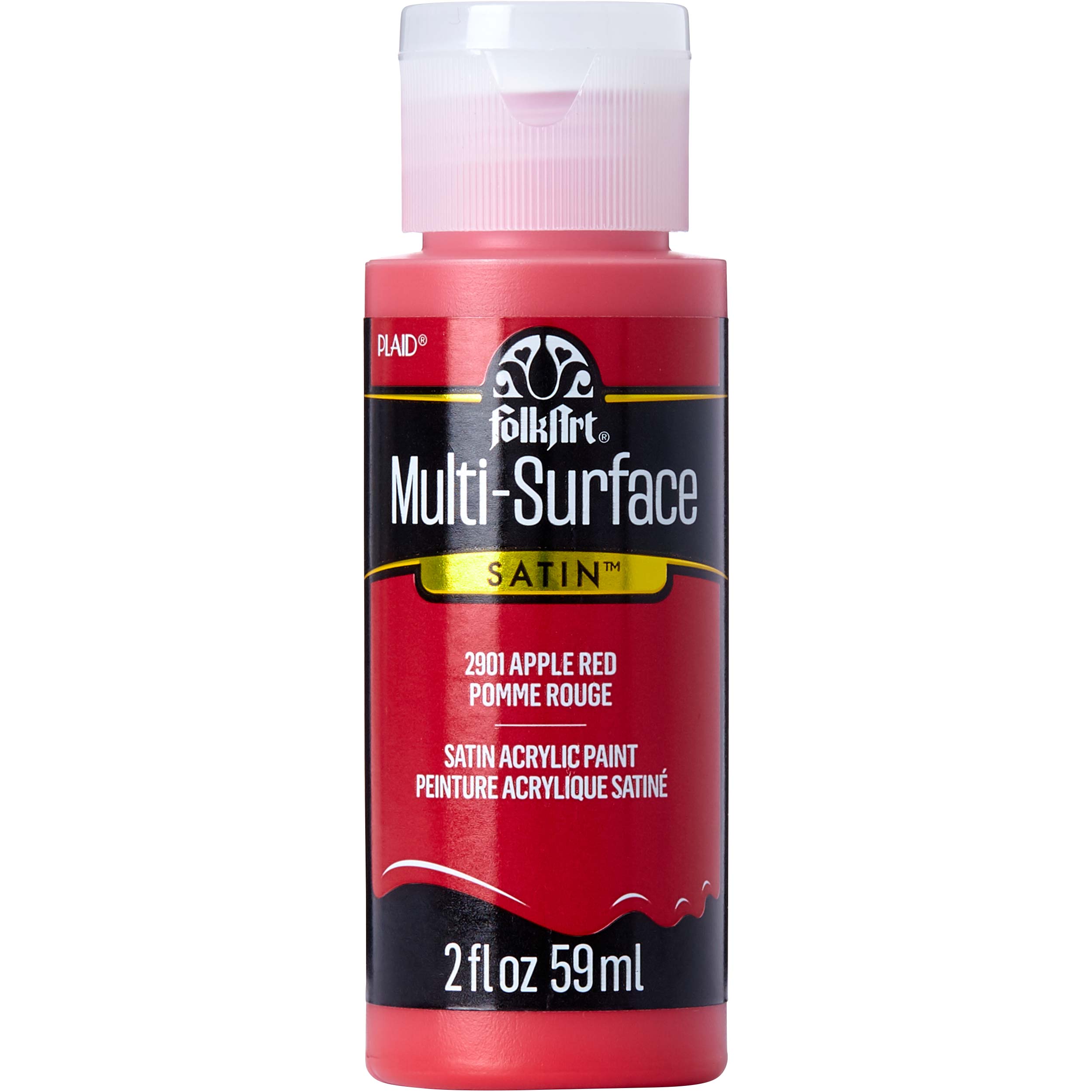 FolkArt ® Multi-Surface Satin Acrylic Paints - Apple Red, 2 oz. - 2901