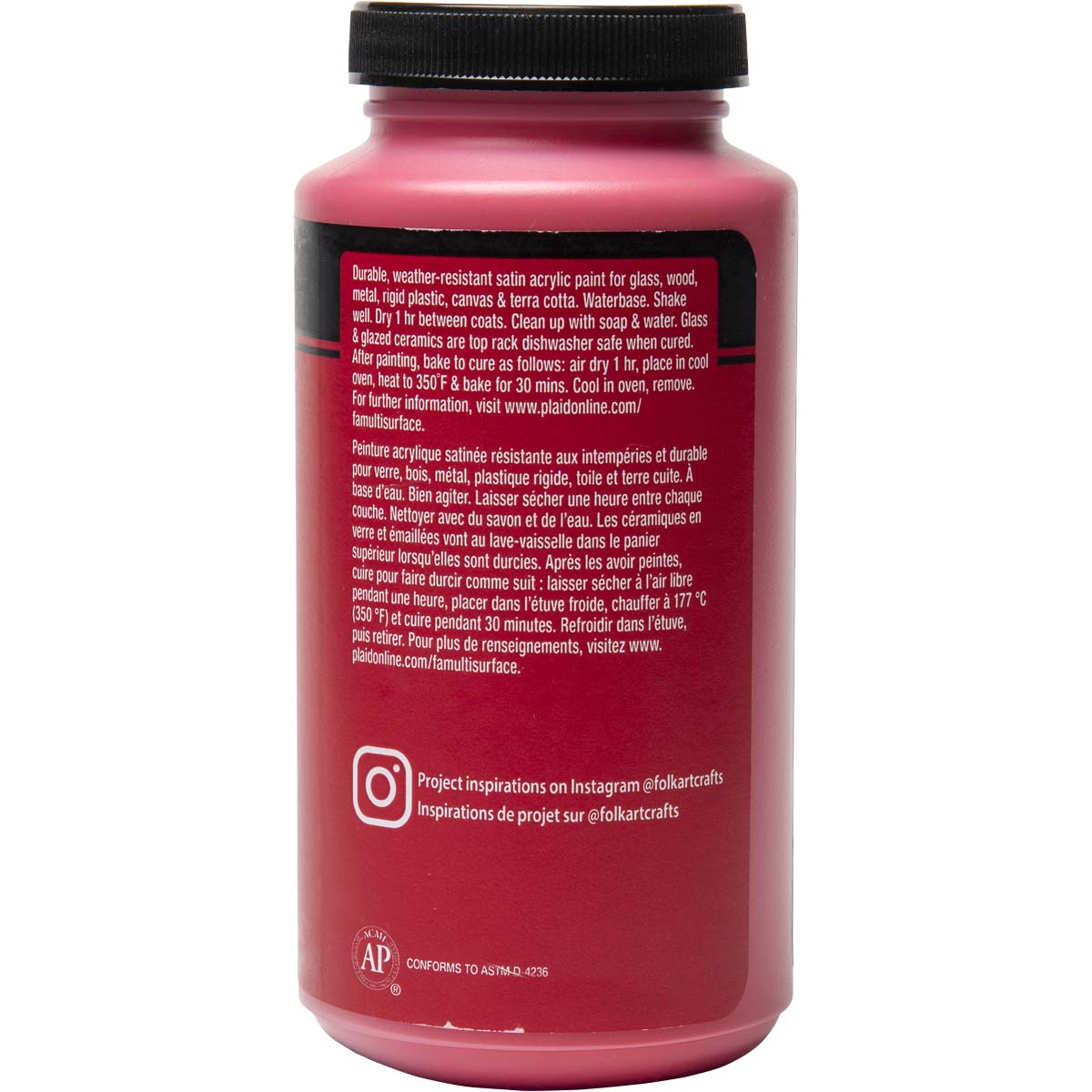 FolkArt ® Multi-Surface Satin Acrylic Paints - Apple Red, 16 oz. - 6375