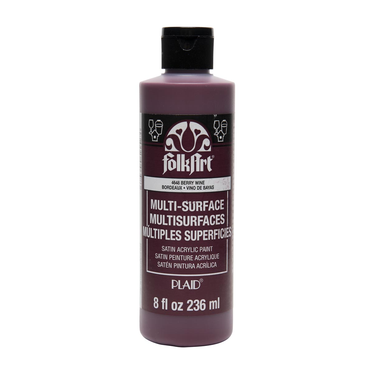 FolkArt ® Multi-Surface Satin Acrylic Paints - Berry Wine, 8 oz. - 4648