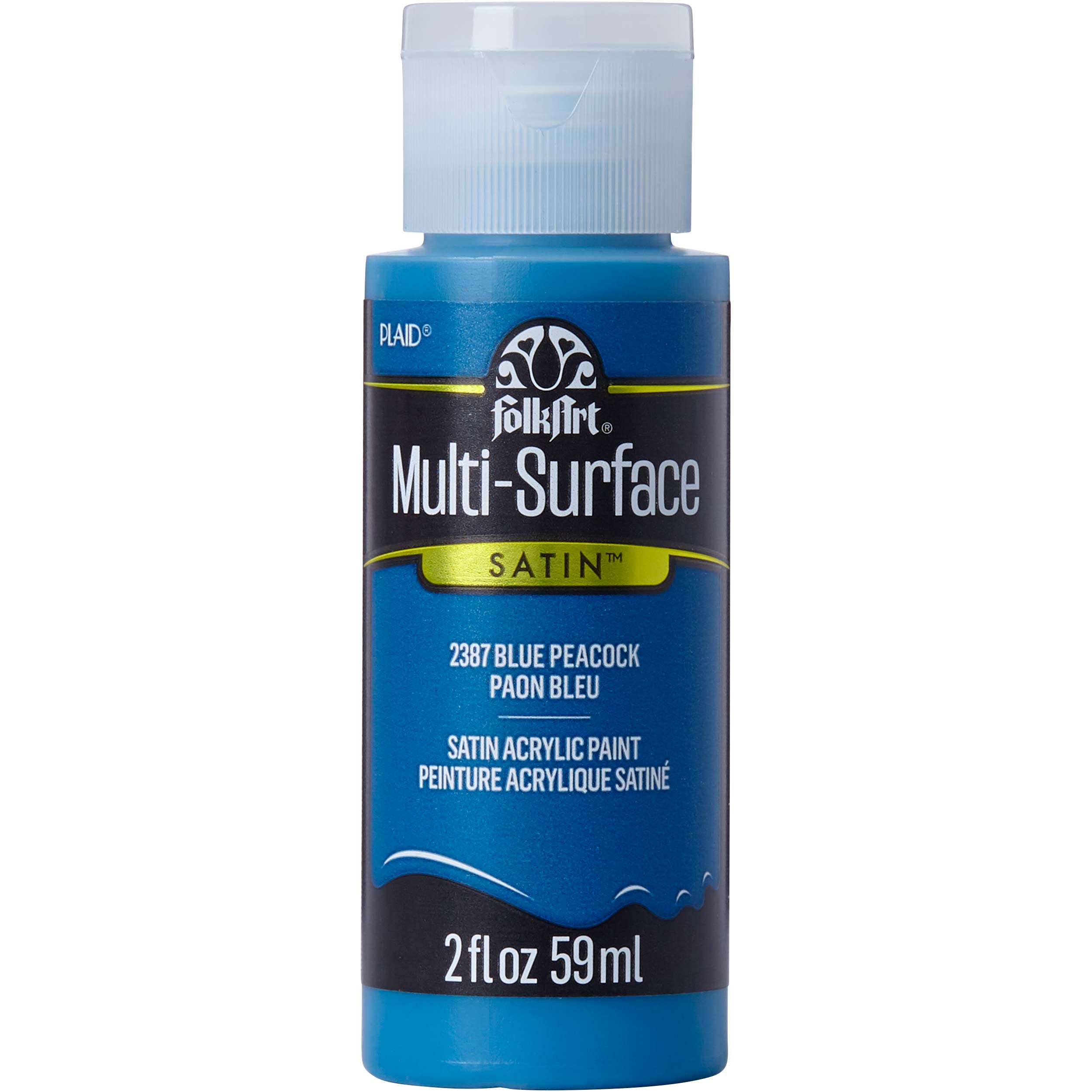 FolkArt ® Multi-Surface Satin Acrylic Paints - Blue Peacock, 2 oz. - 2387