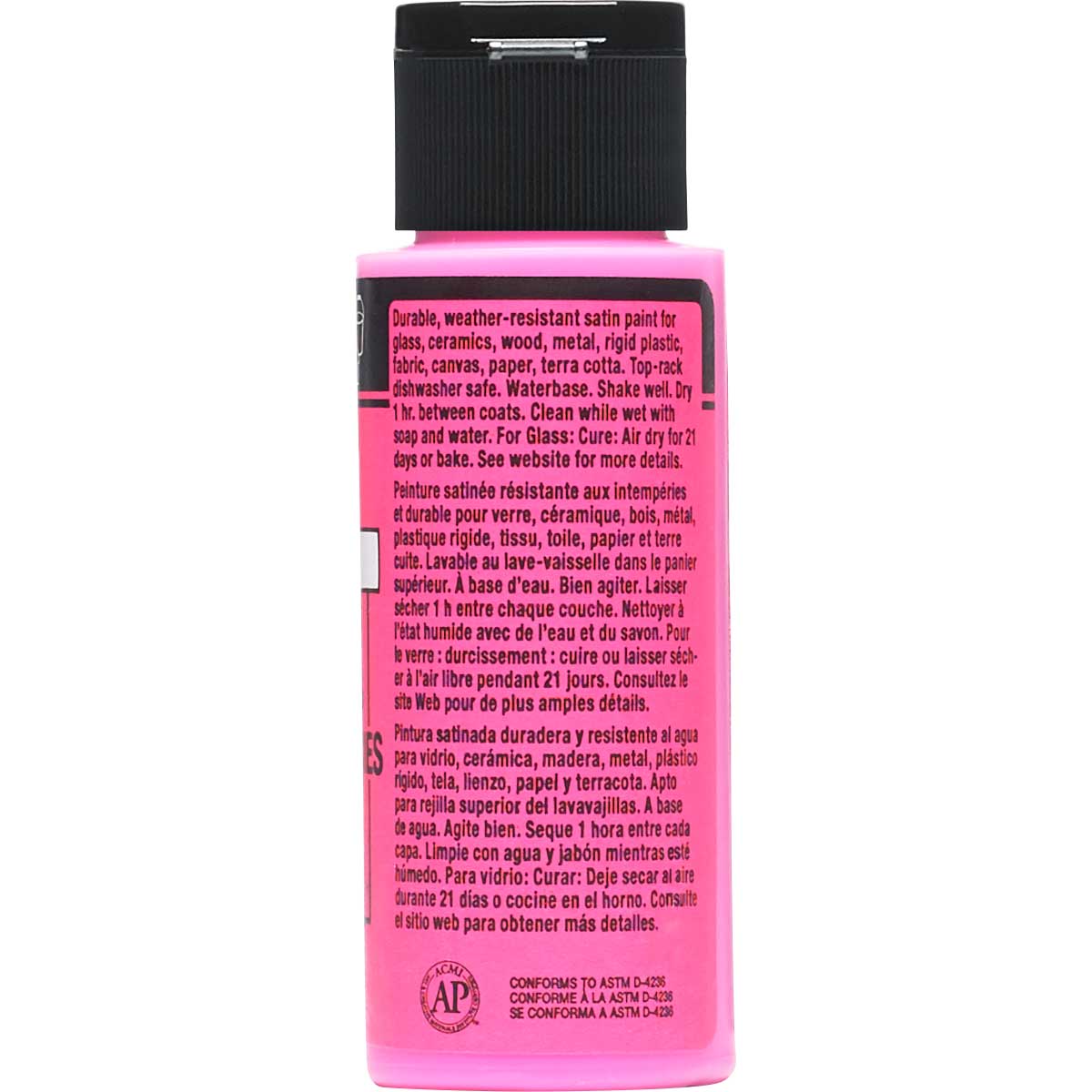FolkArt ® Multi-Surface Satin Acrylic Paints - Bright Pink, 2 oz. - 2896