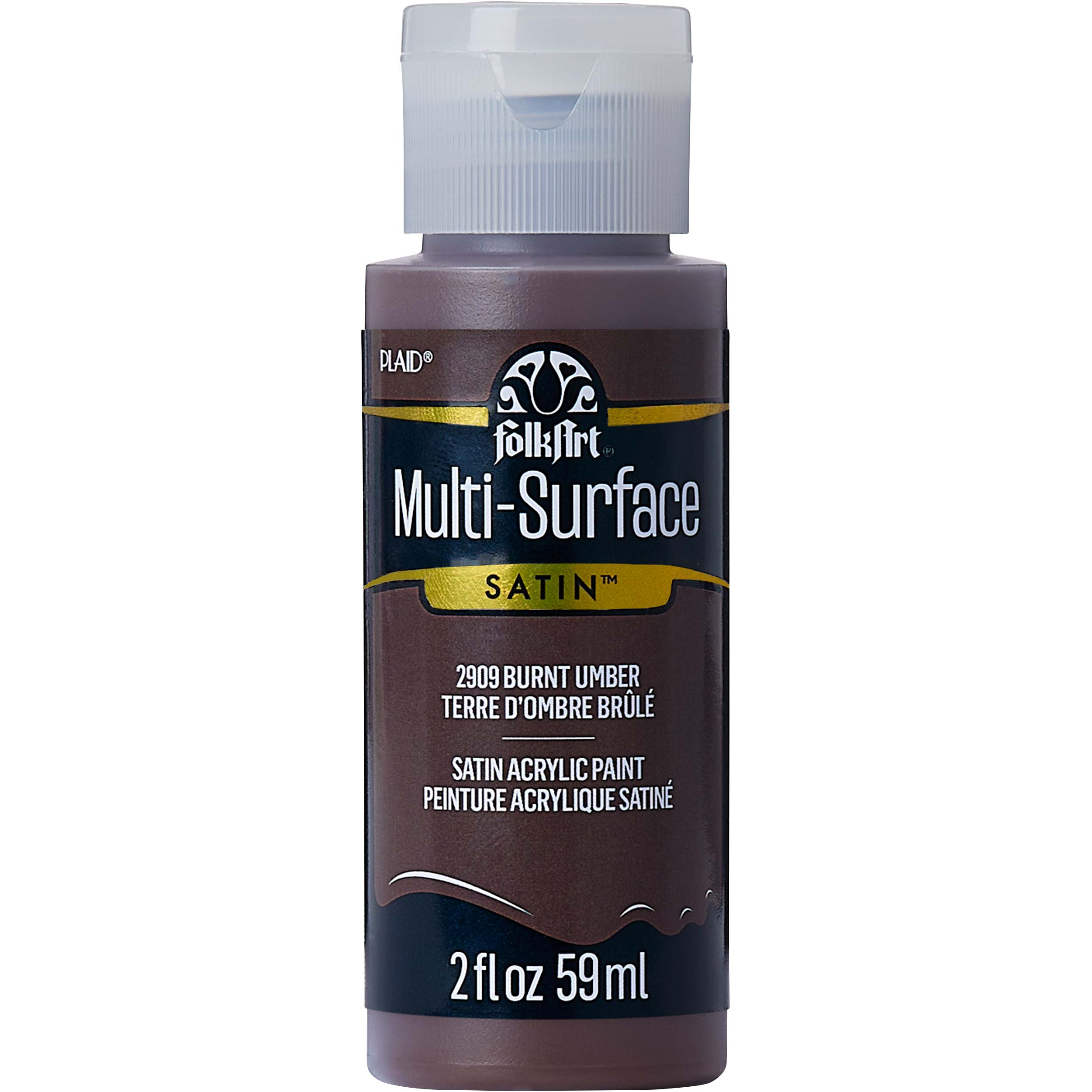 FolkArt ® Multi-Surface Satin Acrylic Paints - Burnt Umber, 2 oz. - 2909