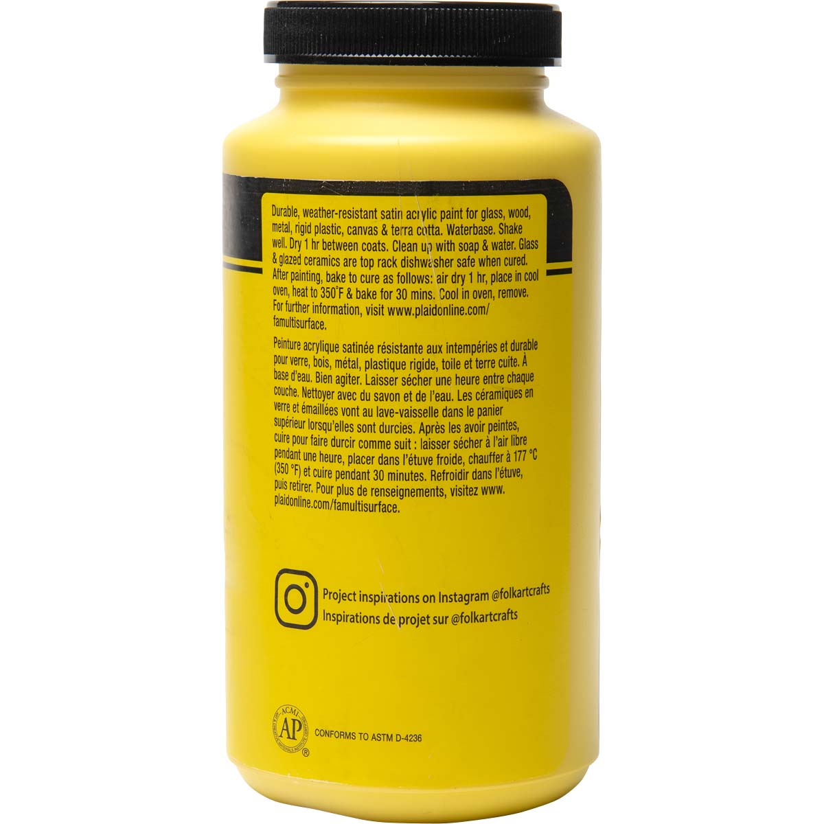 FolkArt ® Multi-Surface Satin Acrylic Paints - Daffodil Yellow, 16 oz. - 6376