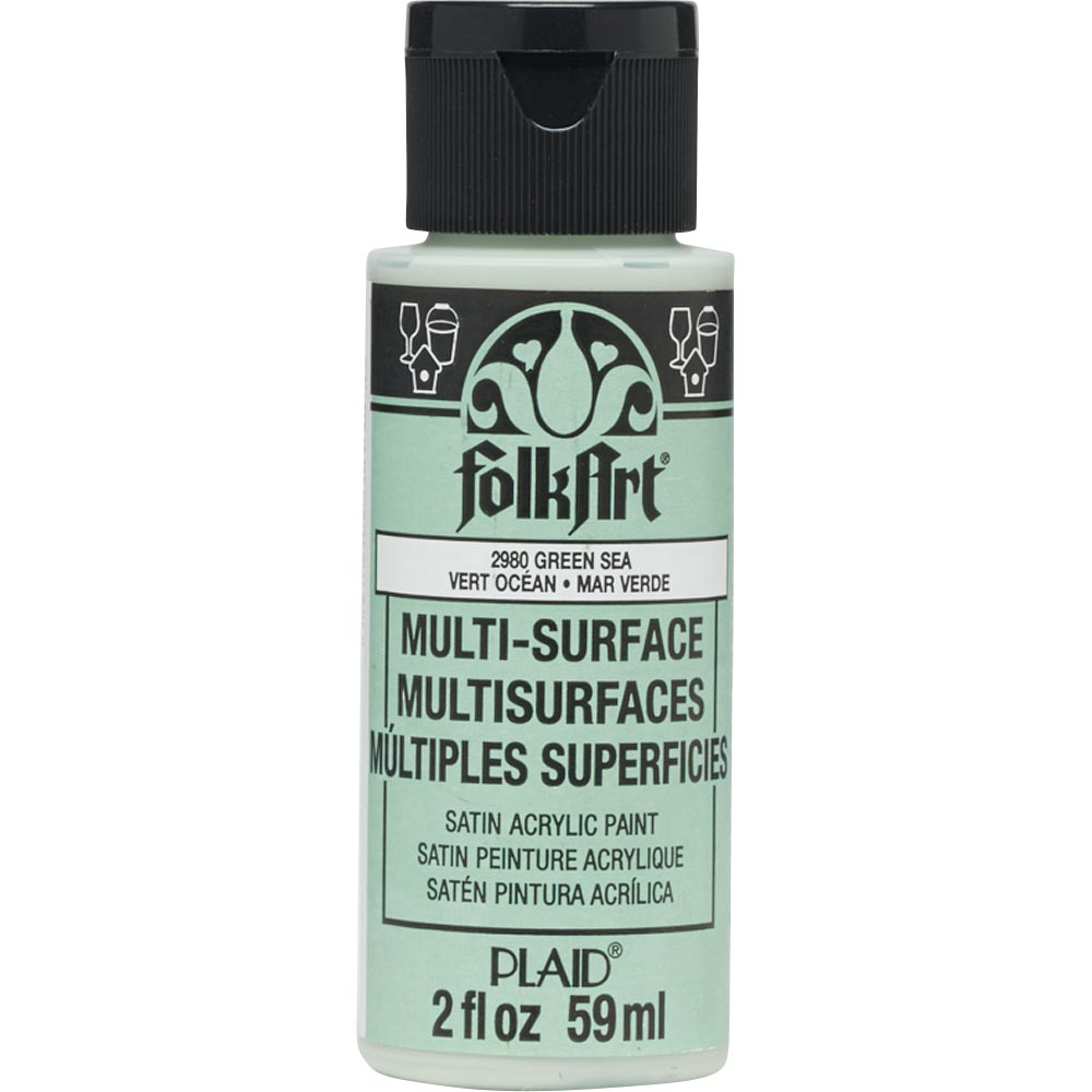 FolkArt ® Multi-Surface Satin Acrylic Paints - Green Sea, 2 oz. - 2980