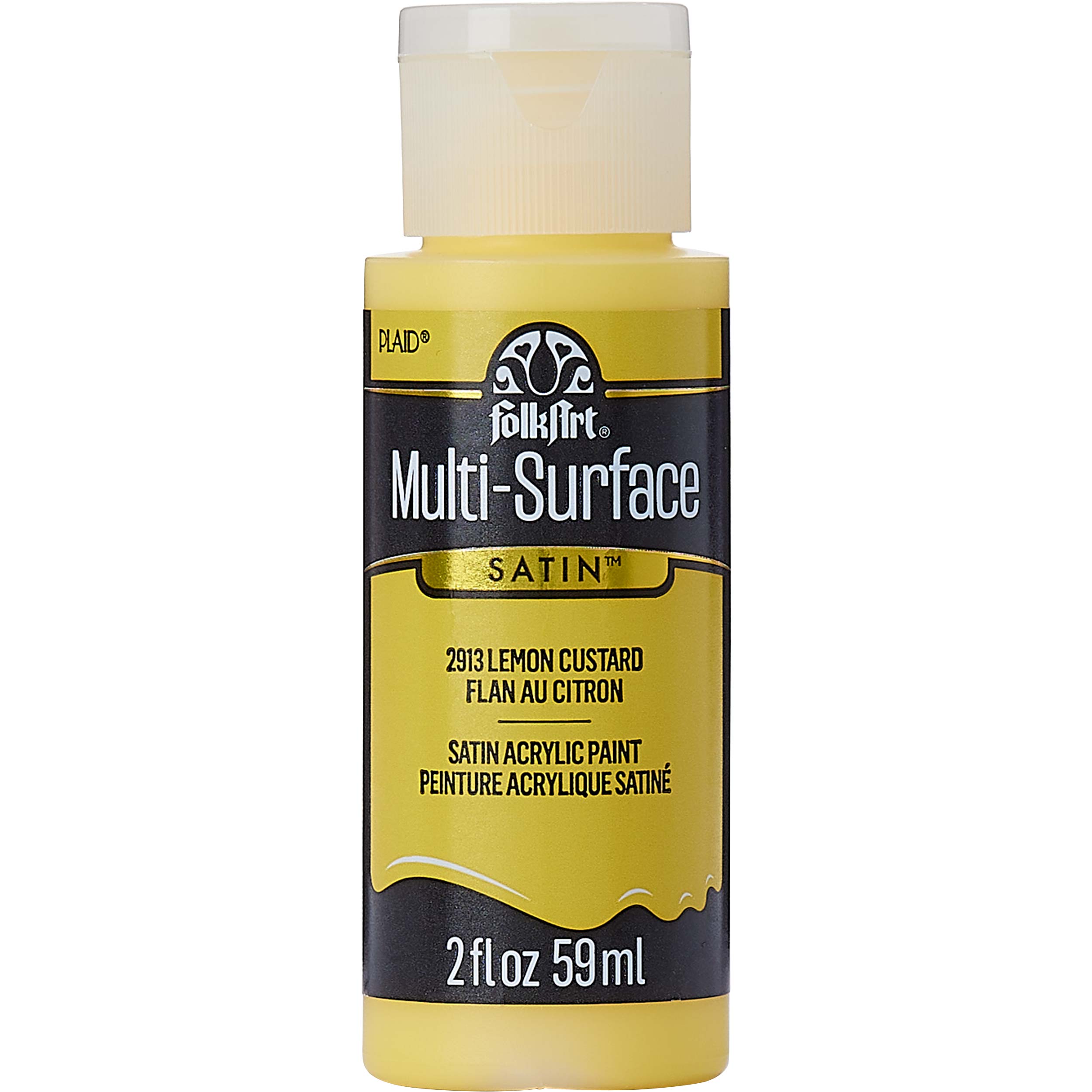 FolkArt ® Multi-Surface Satin Acrylic Paints - Lemon Custard, 2 oz. - 2913