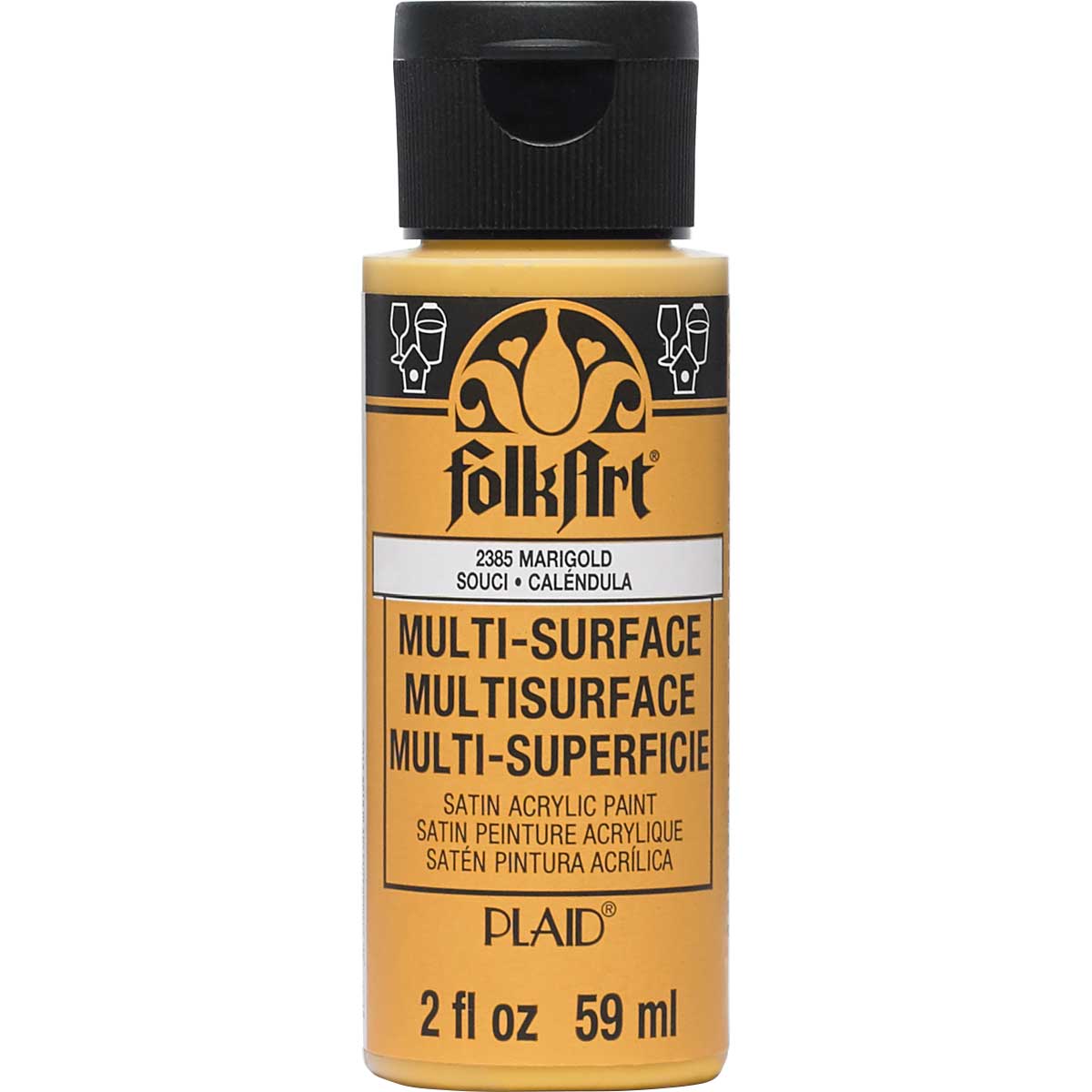 FolkArt ® Multi-Surface Satin Acrylic Paints - Marigold, 2 oz. - 2385