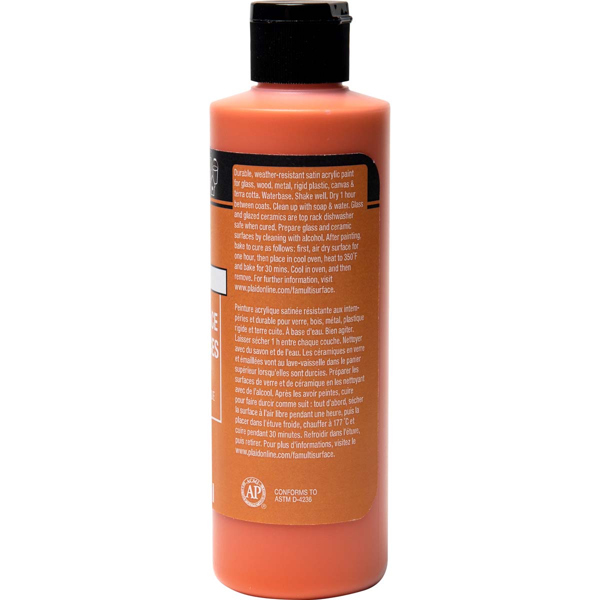 FolkArt ® Multi-Surface Satin Acrylic Paints - Pure Orange, 8 oz. - 4676