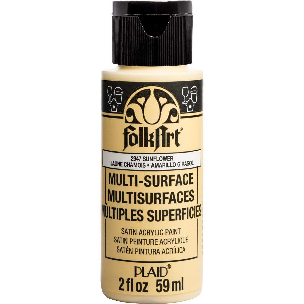 FolkArt ® Multi-Surface Satin Acrylic Paints - Sunflower, 2 oz. - 2947