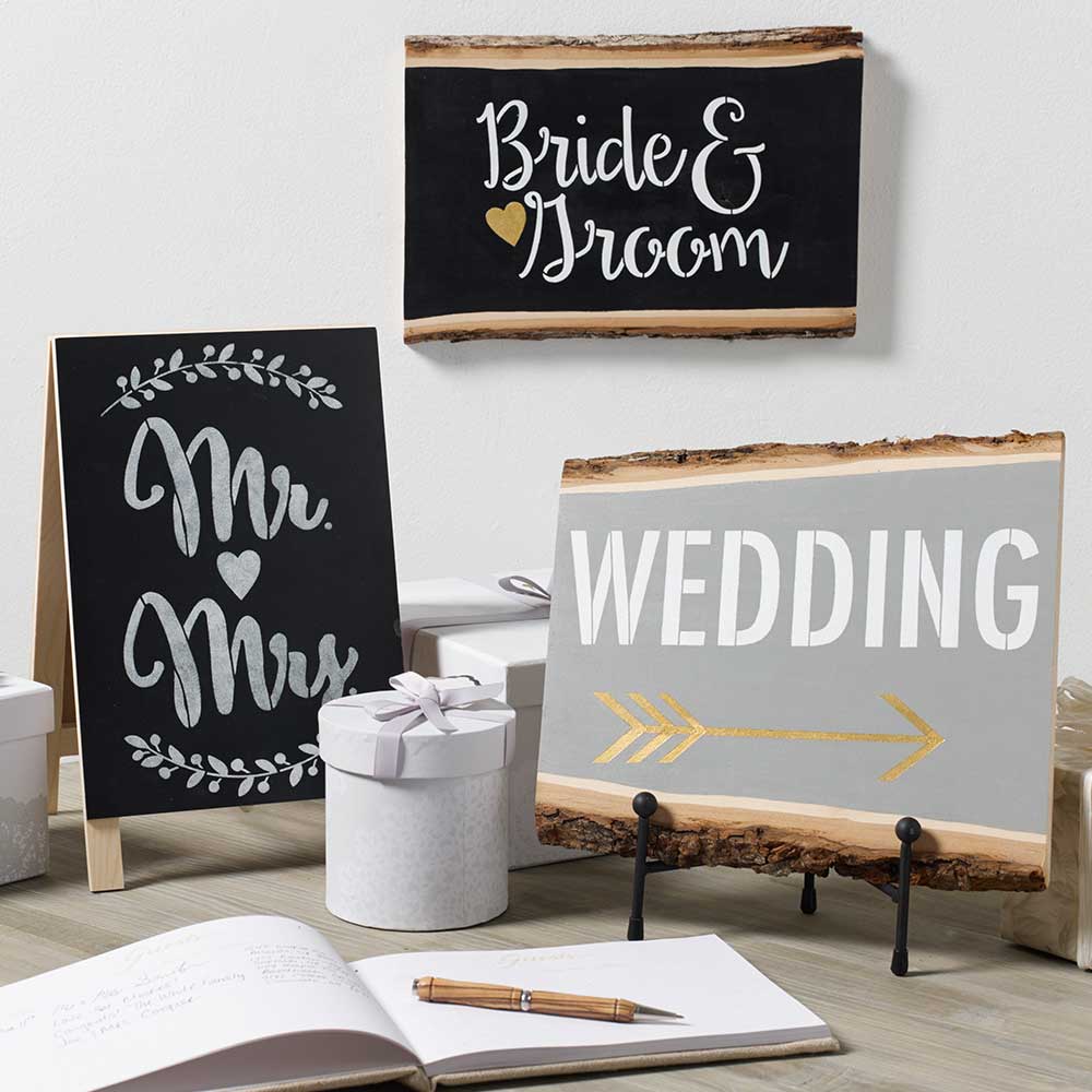 FolkArt ® Painting Stencils - Sign Making - Wedding - 61158