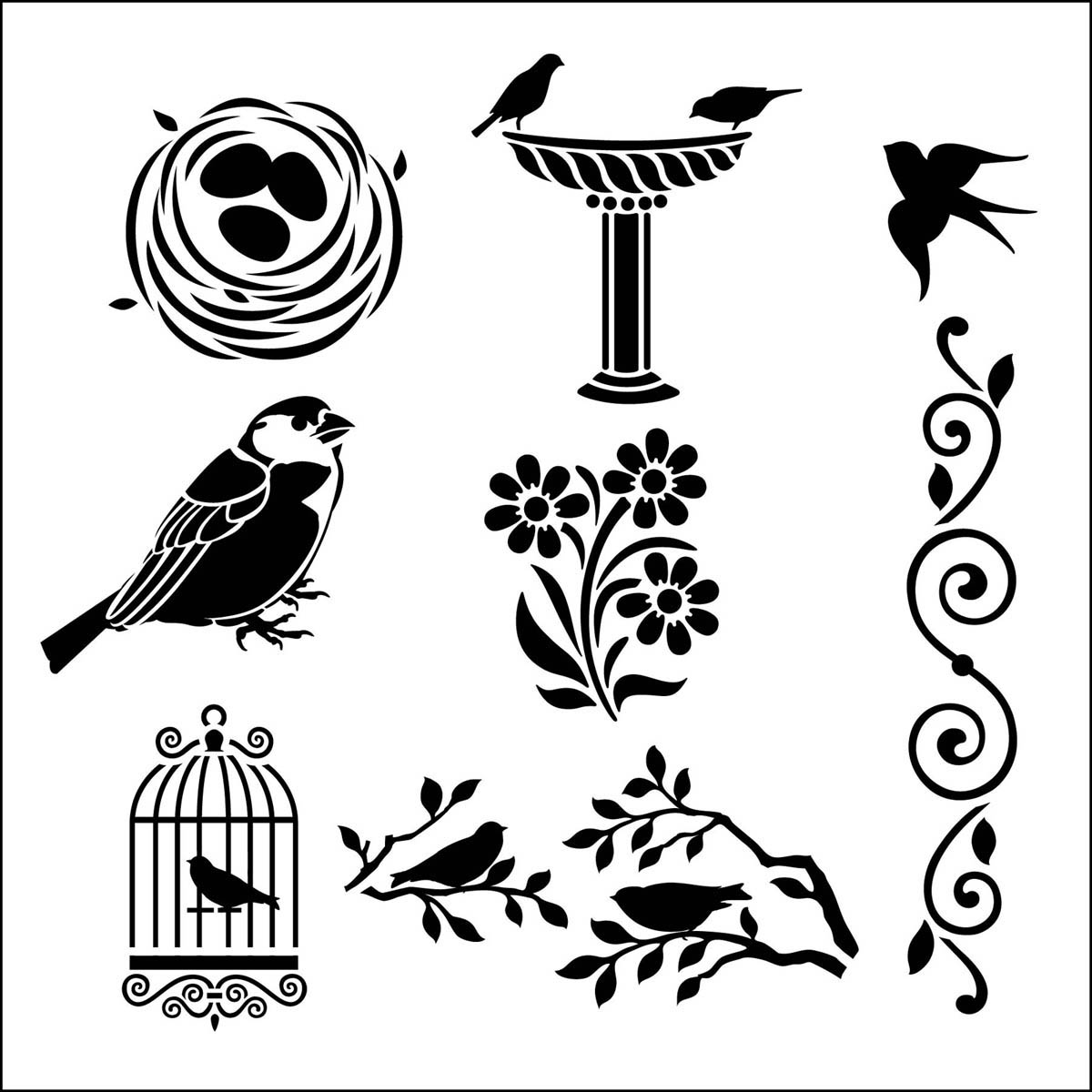 FolkArt ® Painting Stencils - Small - Birds - 31043