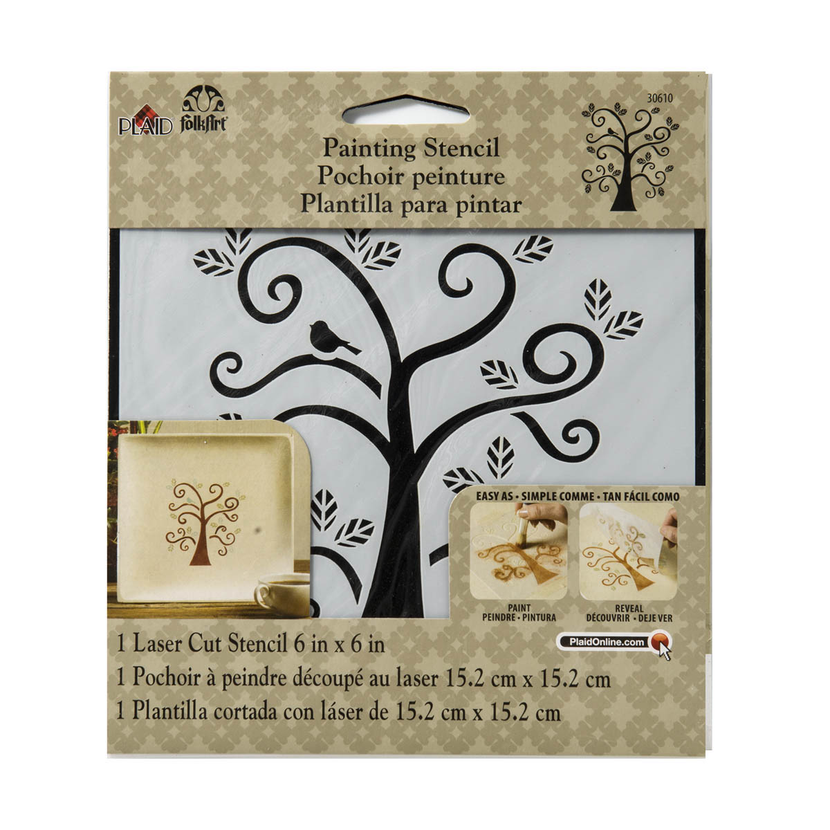 FolkArt ® Painting Stencils - Small - Curly Tree - 30610