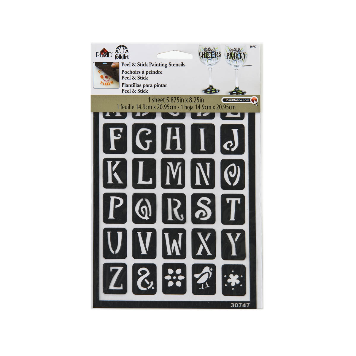 FolkArt ® Peel & Stick Painting Stencils™ - Alphabet - Genie, 7/8
