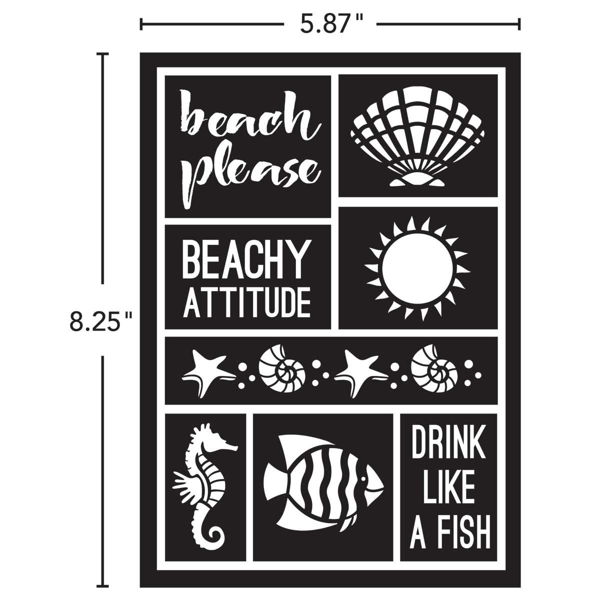 FolkArt ® Peel & Stick Painting Stencils - Beach Attitude - 71943