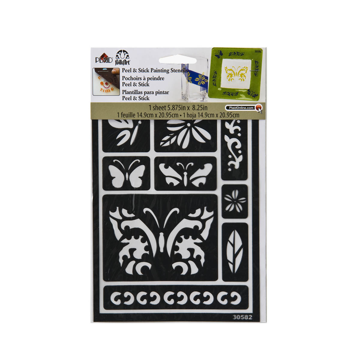 FolkArt ® Peel & Stick Painting Stencils™ - Butterfly - 30582