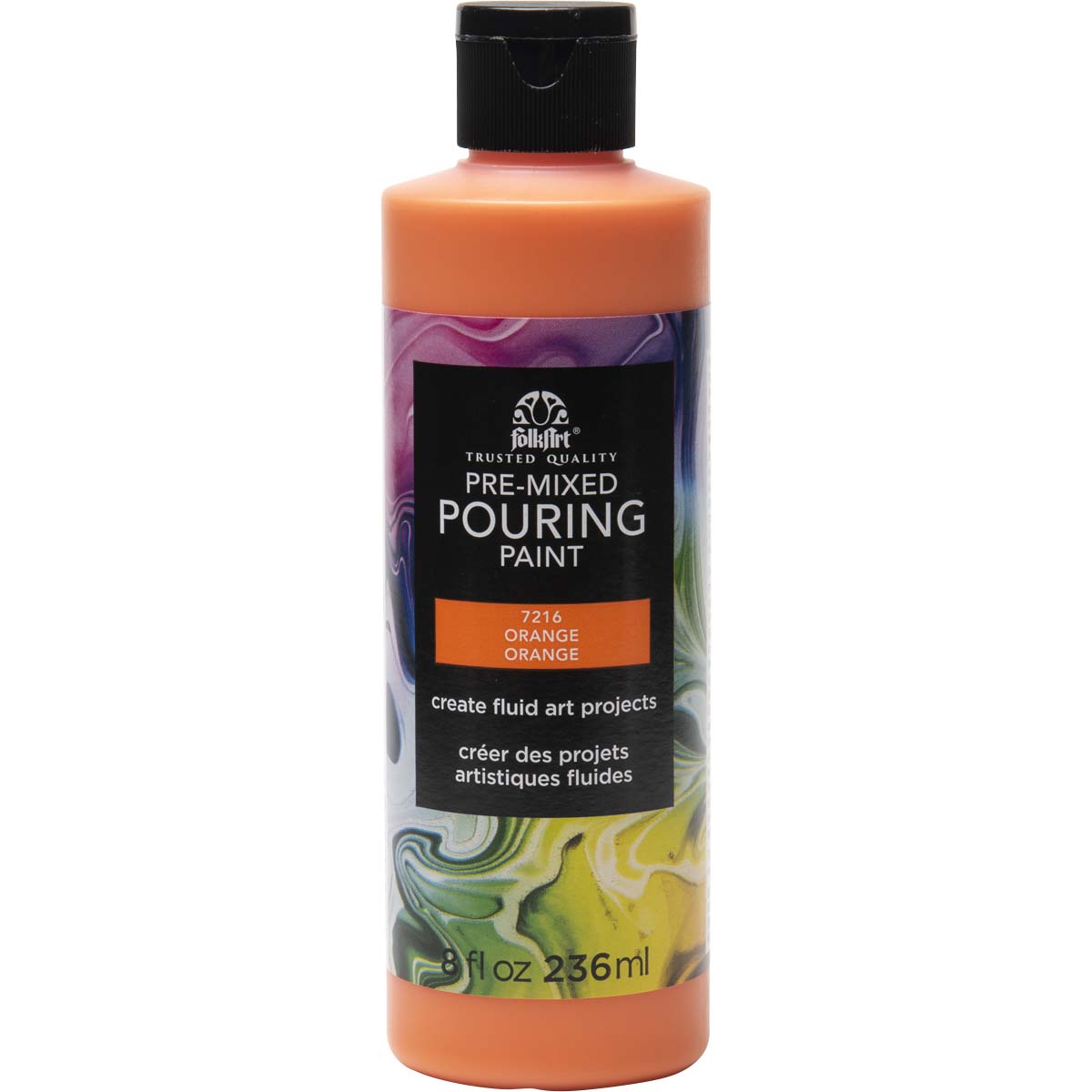 FolkArt ® Pre-mixed Pouring Paint - Orange, 8 oz. - 7216