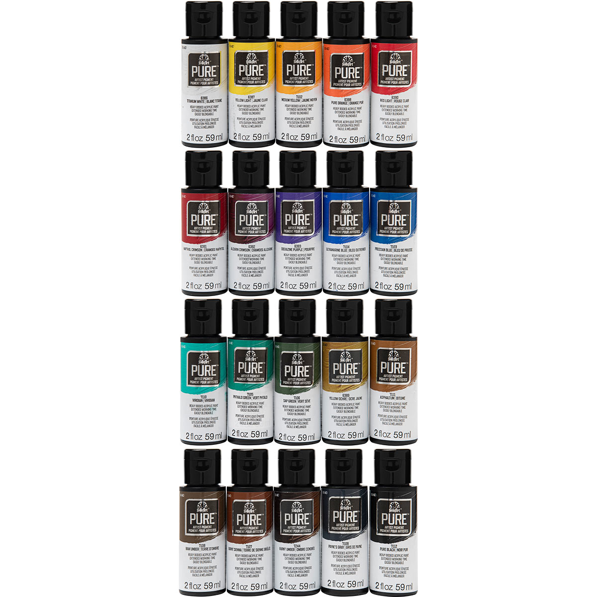 FolkArt ® Pure™ Artist Pigment Paints Sets - 20 Color Set - PROMOFAPAP2