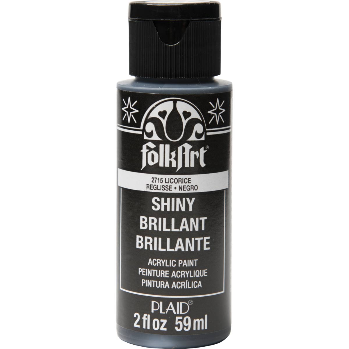 FolkArt ® Shiny™ Acrylic Paint - Licorice, 2 oz. - 2715