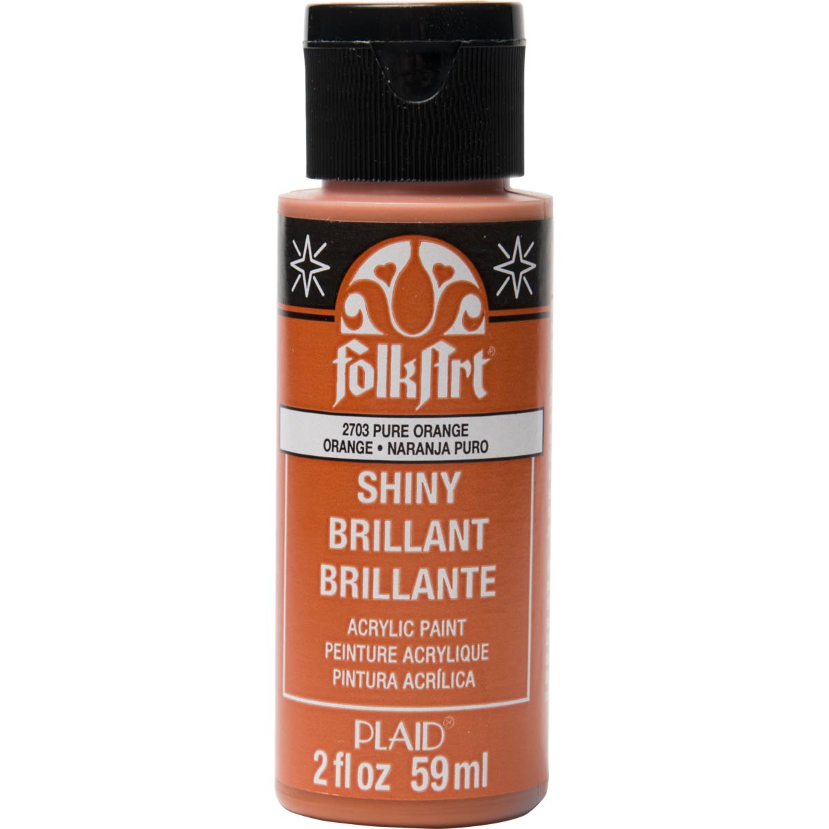 FolkArt ® Shiny™ Acrylic Paint - Pure Orange, 2 oz. - 2703
