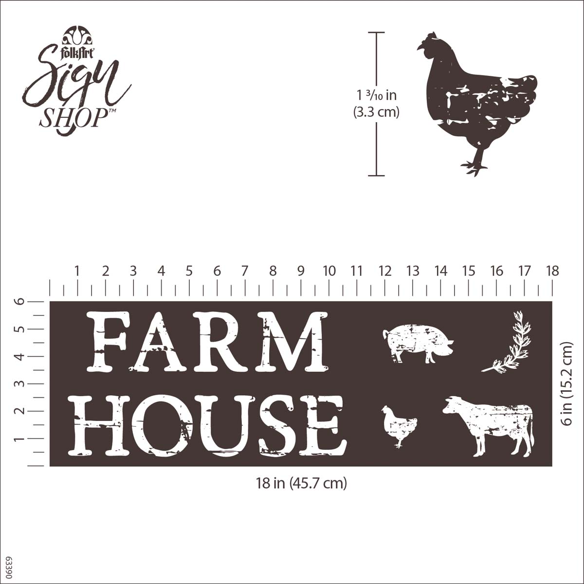 FolkArt ® Sign Shop™ Mesh Stencil - Farmhouse - 63390