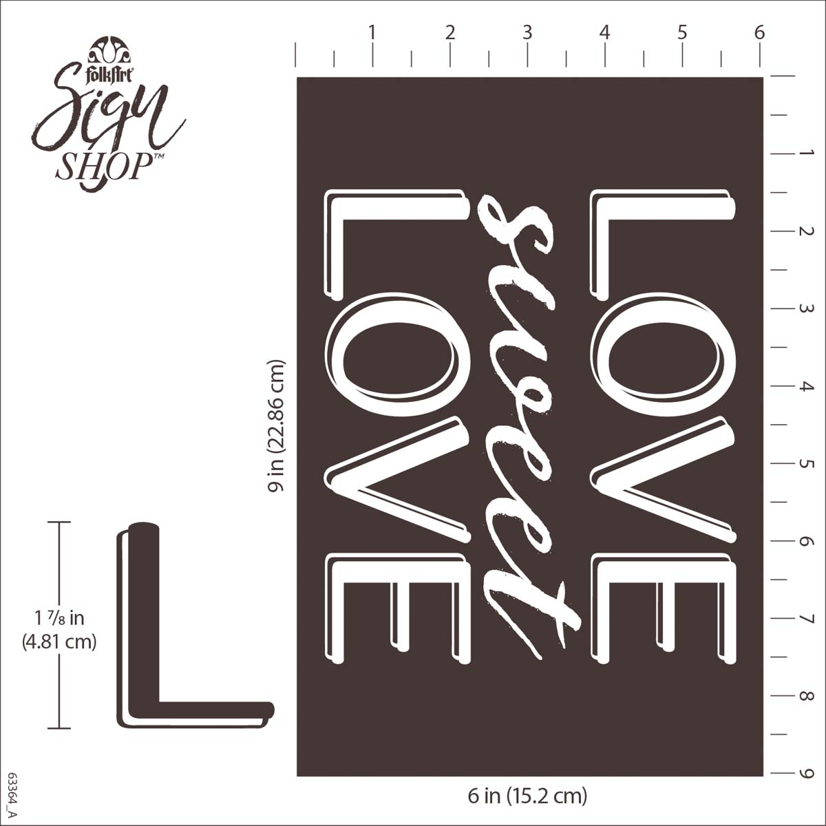 FolkArt ® Sign Shop™ Mesh Stencil - Sweet Love, 2 pc. - 63364