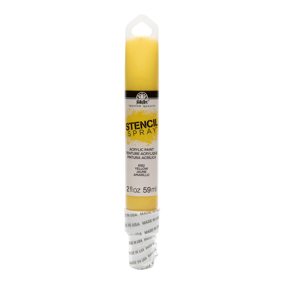 FolkArt ® Stencil Spray™ Acrylic Paint - Yellow, 2 oz. - 6182