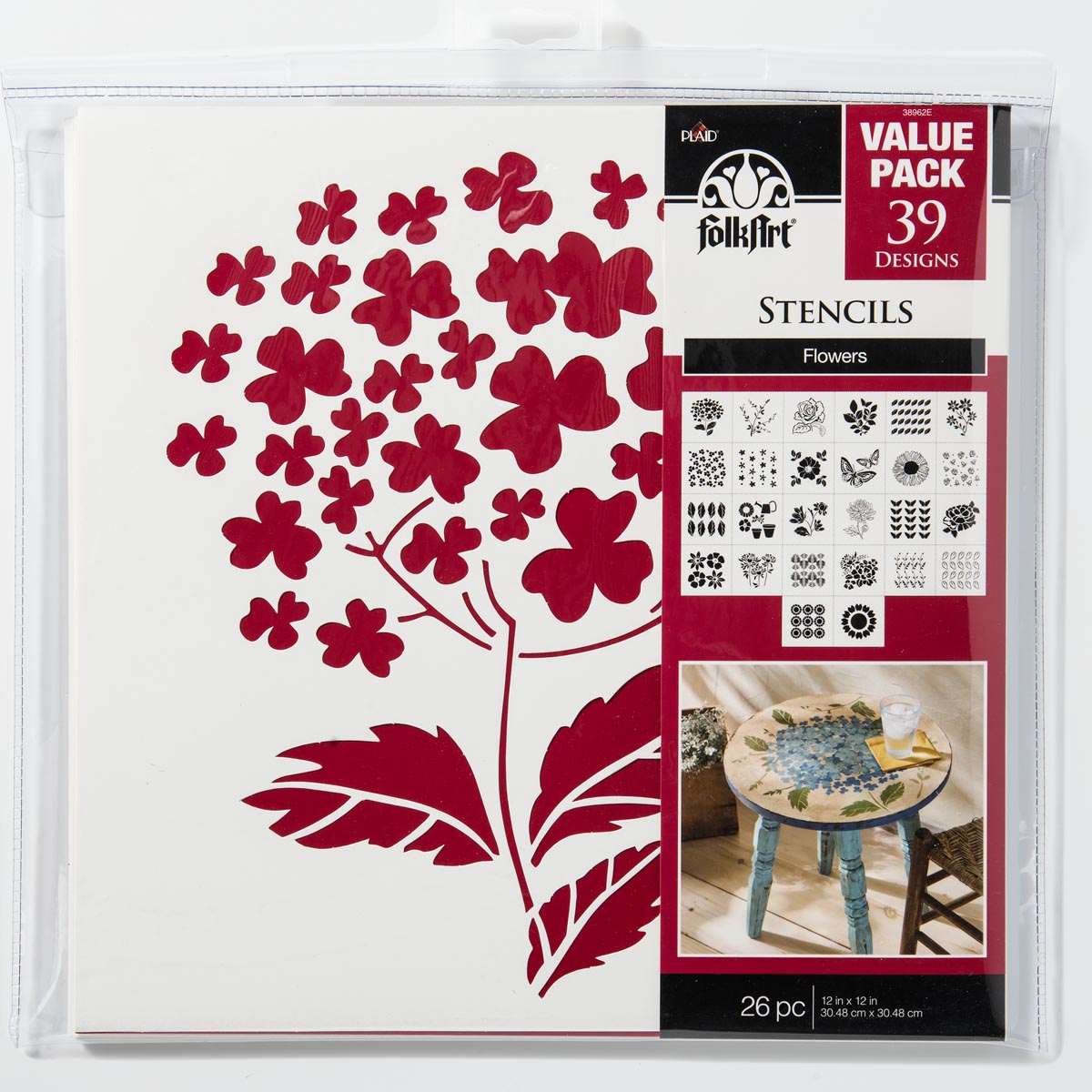 FolkArt ® Stencil Value Packs - Flowers, 12