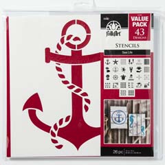 FolkArt ® Stencil Value Packs - Sea Life, 12