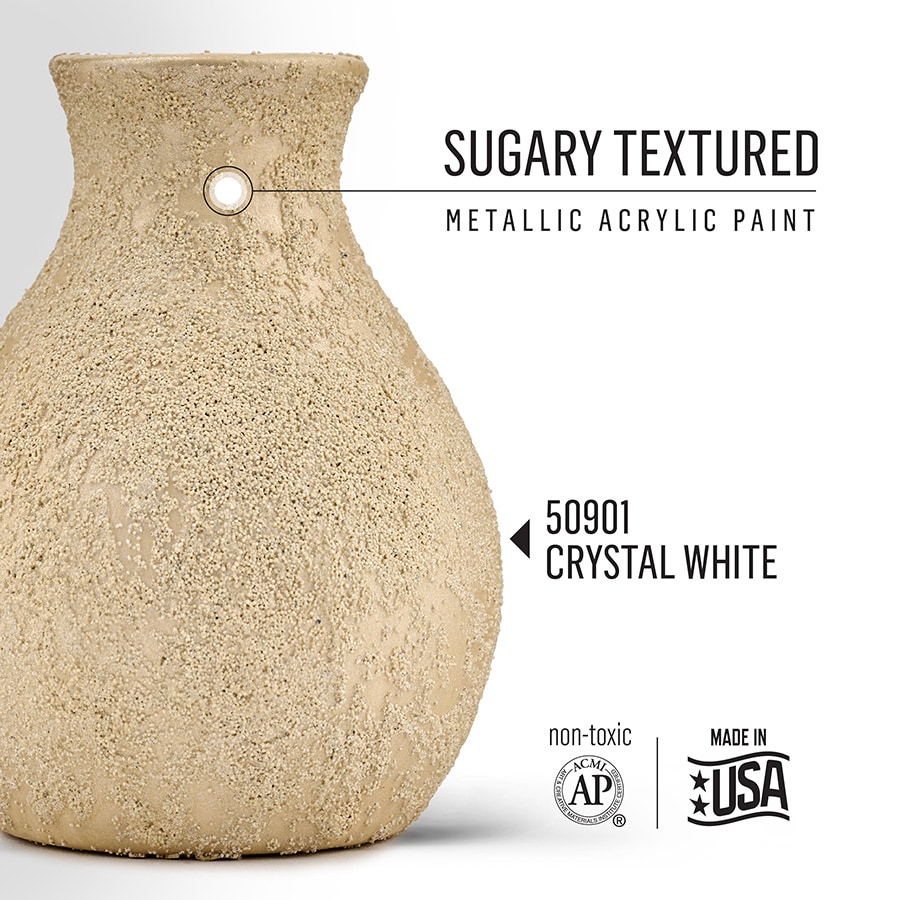 FolkArt ® Sugar Metallic™ Acrylic Paint - Crystal White, 2 oz. - 50901