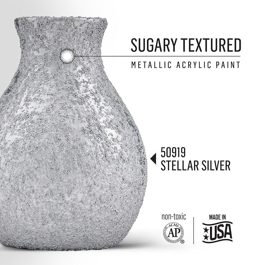 FolkArt ® Sugar Metallic™ Acrylic Paint - Stellar Silver, 2 oz. - 50919