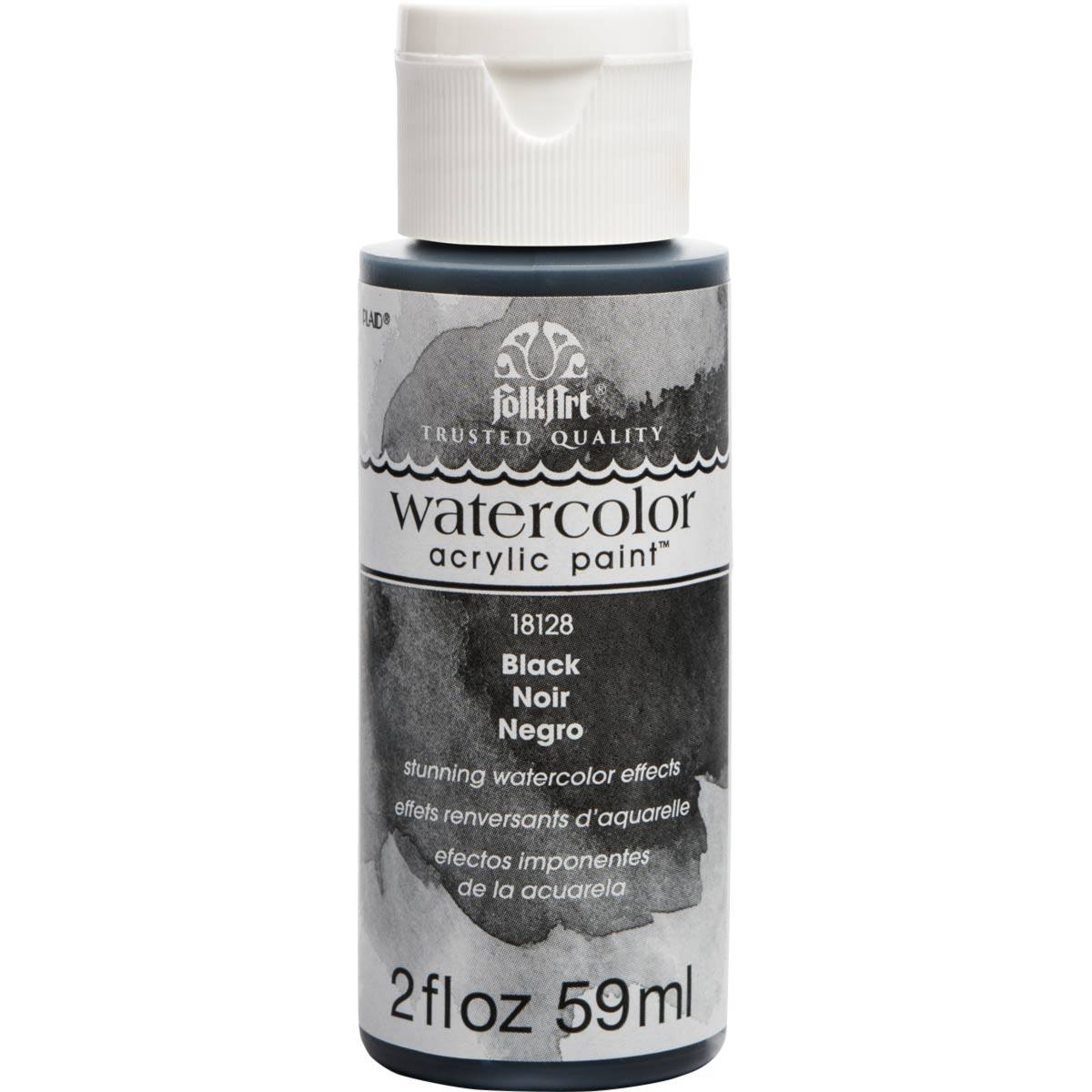 FolkArt ® Watercolor Acrylic Paint™ - Black, 2 oz. - 18128
