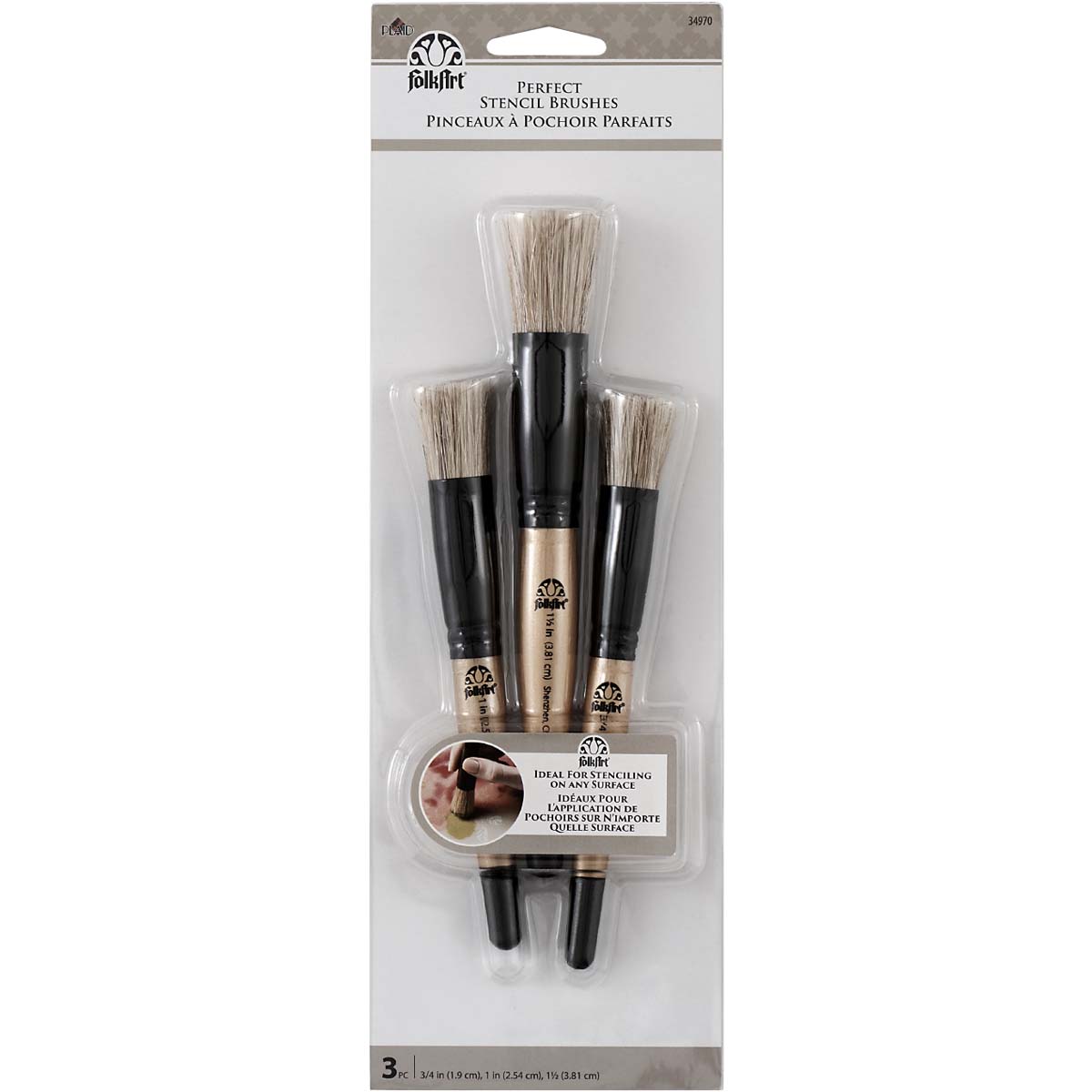 Folkart ® Brush Sets - Perfect Stencil Brush Set, 3 pc. - 34970