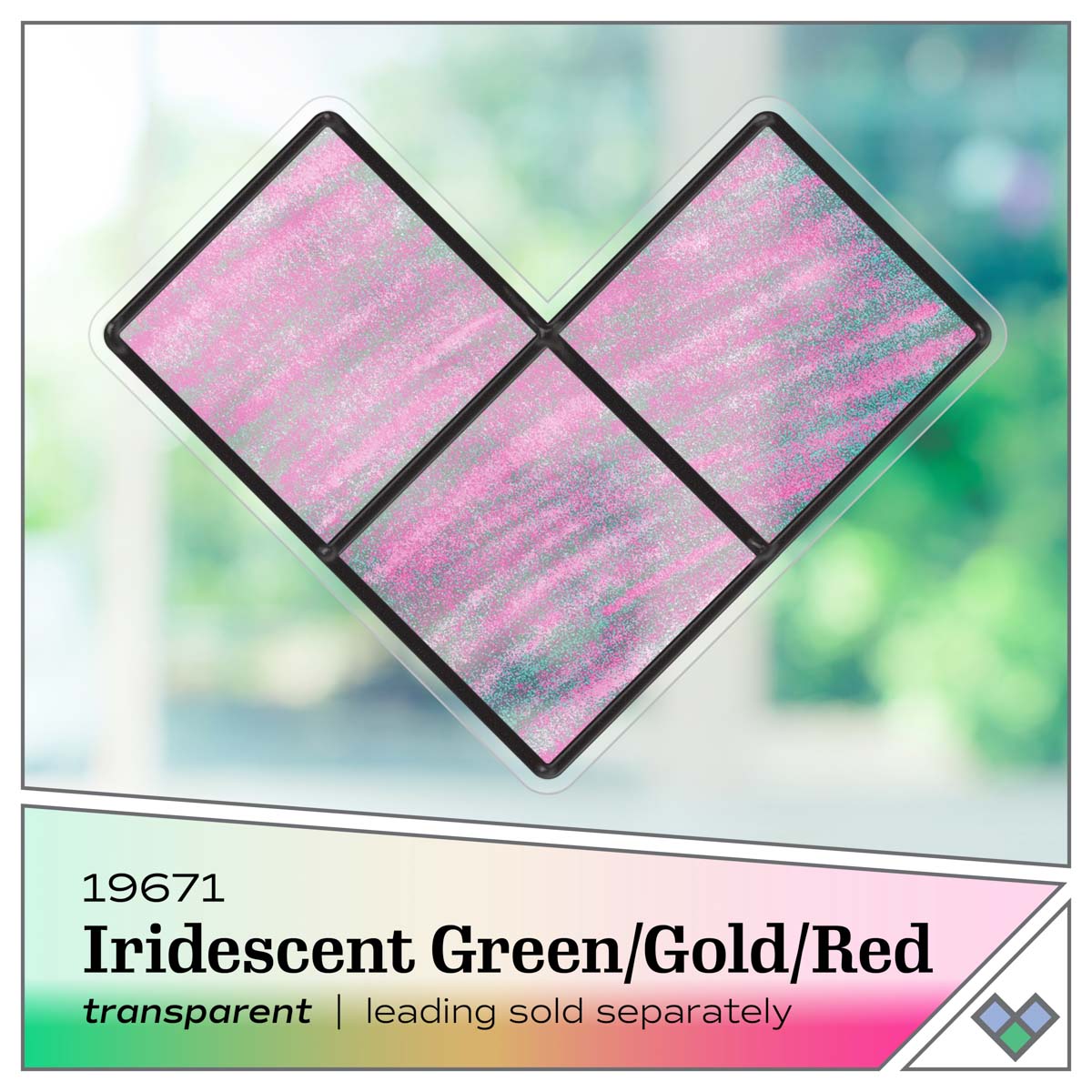 Gallery Glass ® Iridescent™ Stained Glass Effect Paint - Green-Gold-Red, 2 oz. - 19671